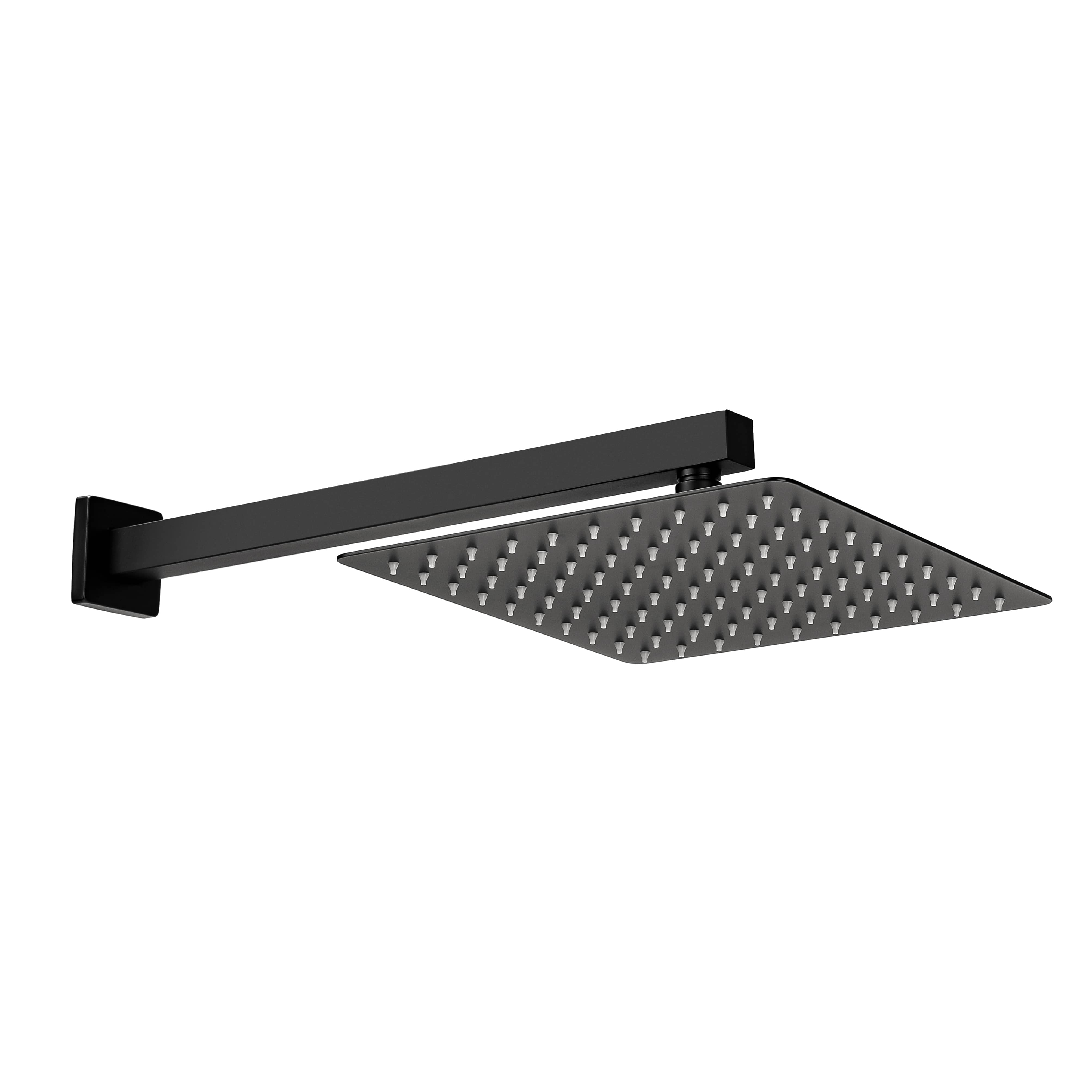 10 in. Square High Pressure Rain Shower System with Embedded Box in Matte Black-Boyel Living