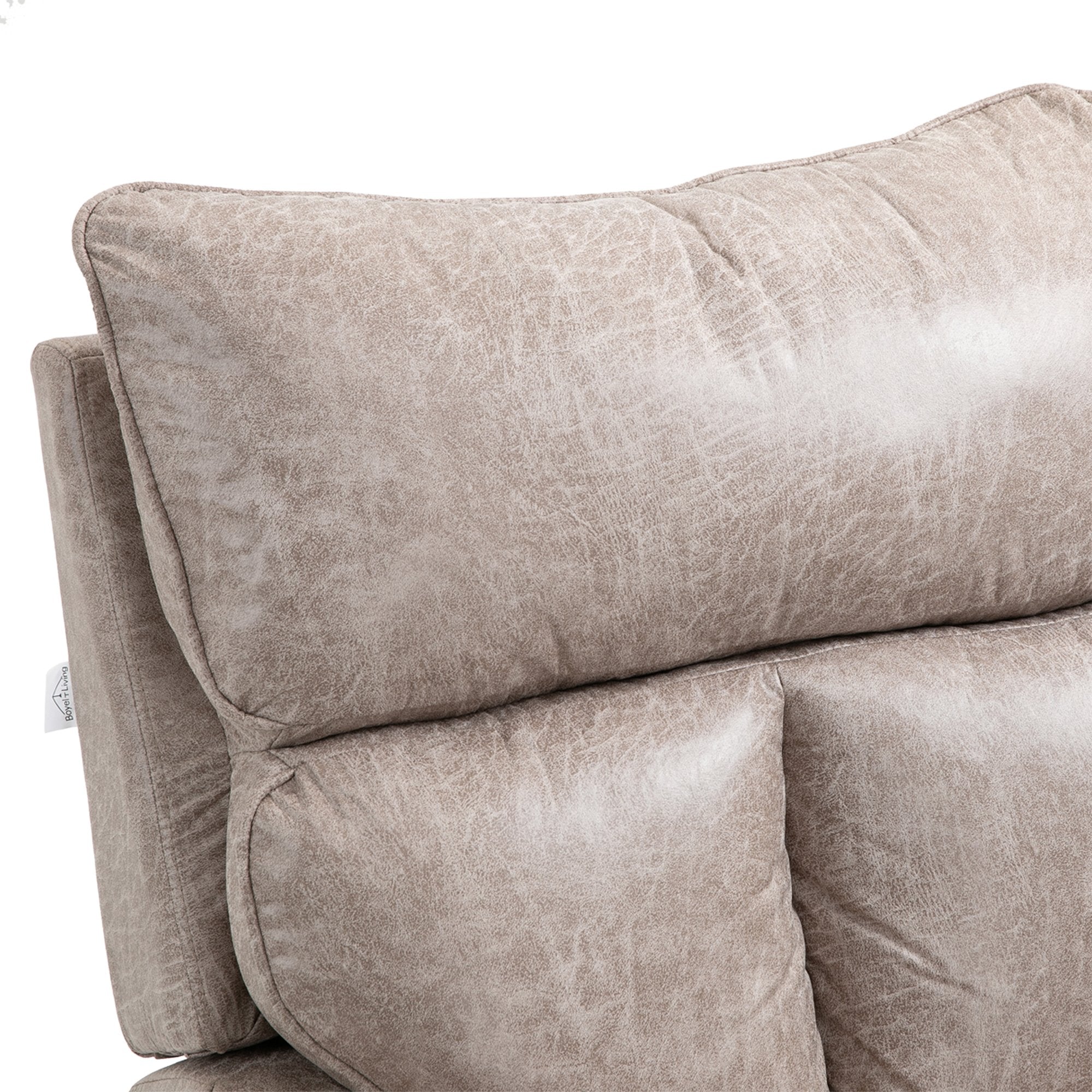 Microfiber Manual Glider Club Recliner, Light Grey/Light Brown/Dark Brown-Boyel Living