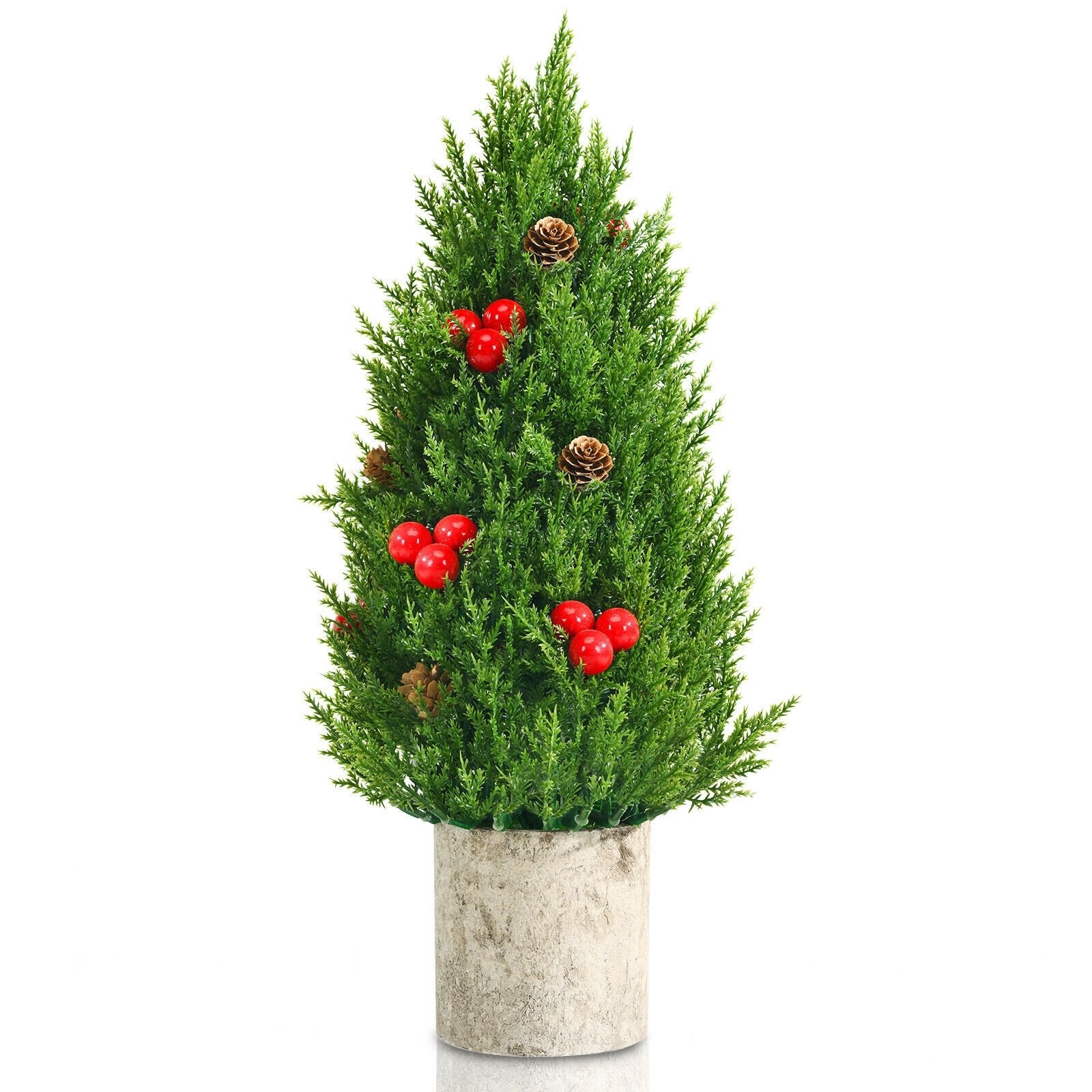 18.5 Inch Tabletop Artificial Christmas Tree with 170 PE Branches and Pulp Stand-Boyel Living