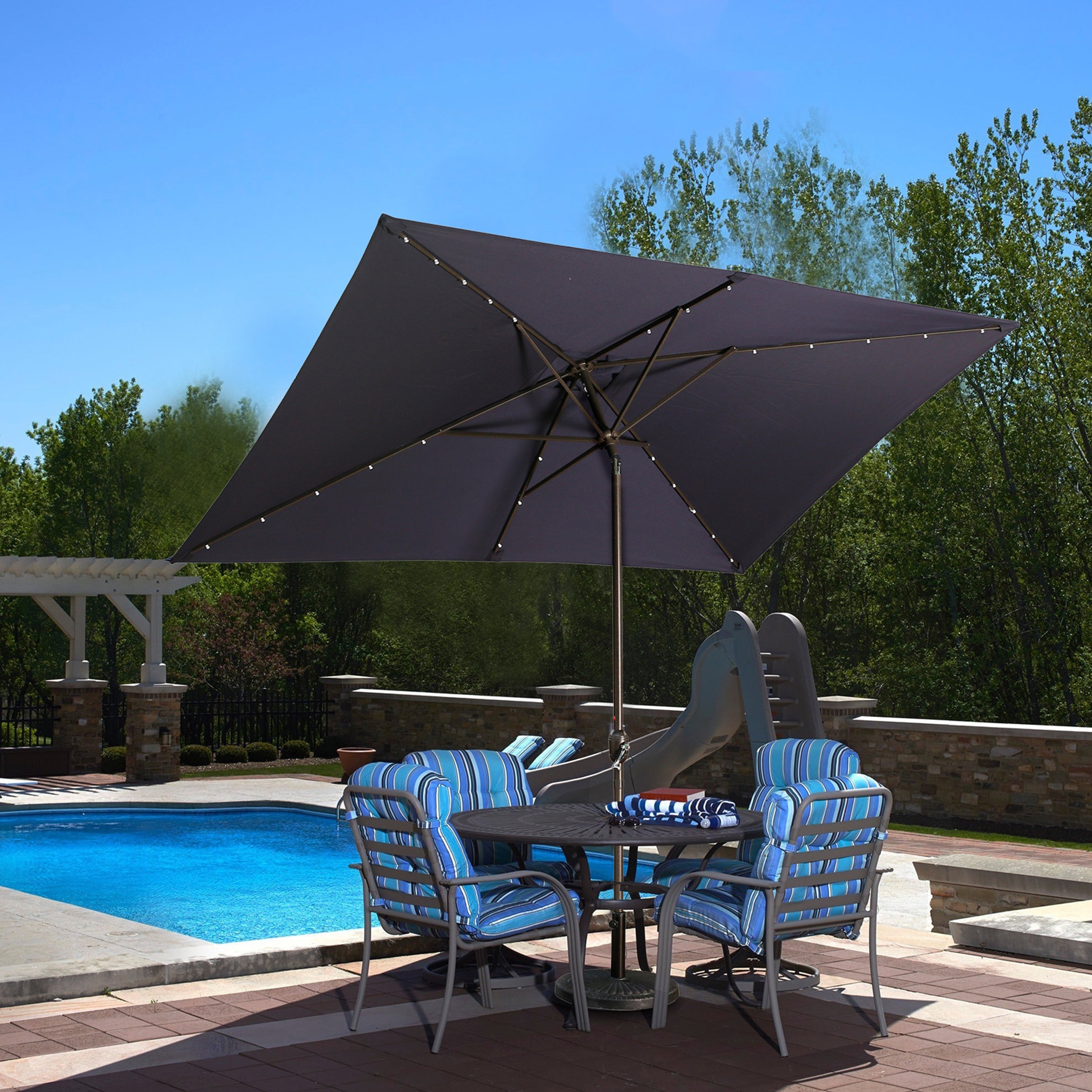 10' x 6'5 Rectangular Lighted Market Umbrella-Boyel Living