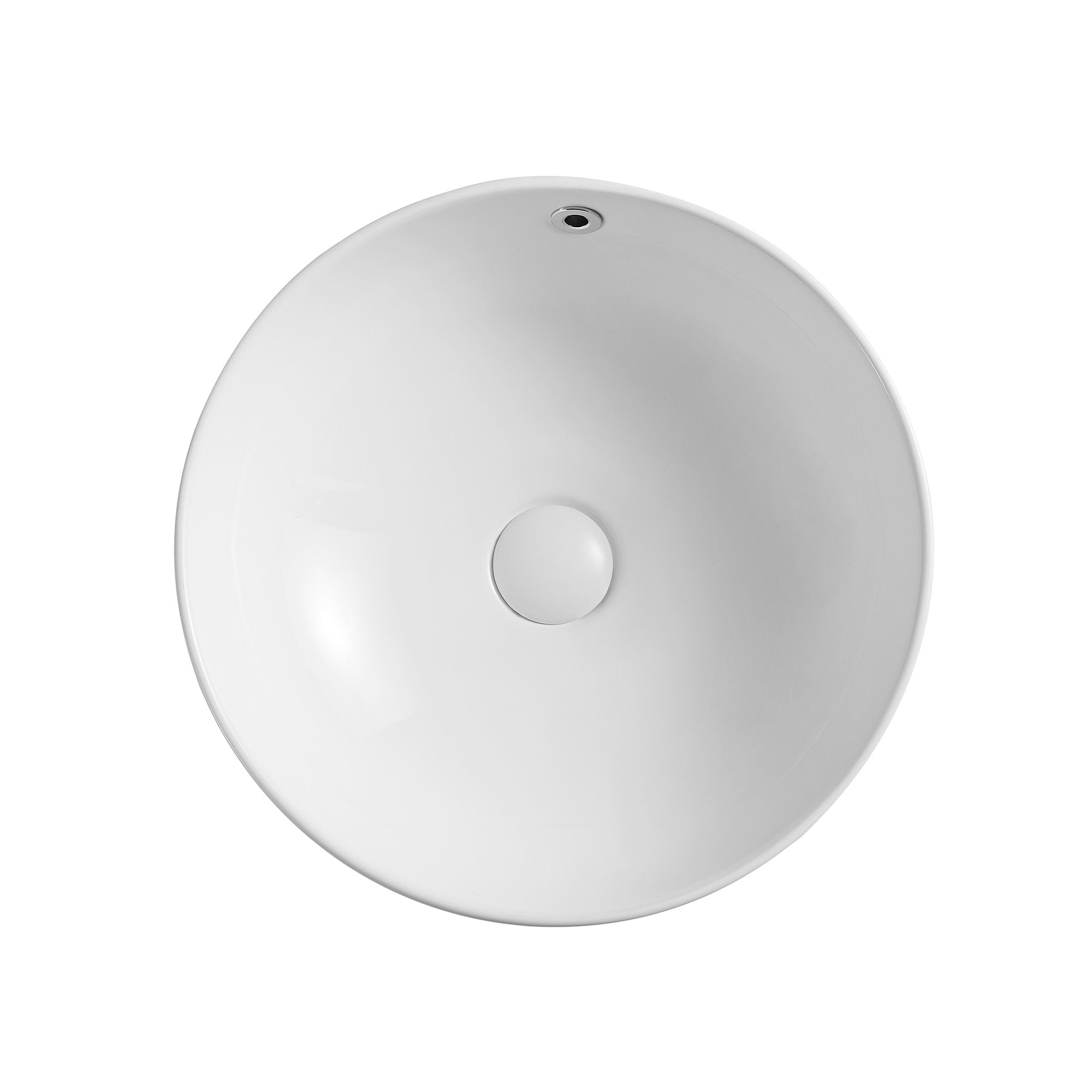 Ceramic Round Above Counter White Bathroom Sink Art Basin-Boyel Living