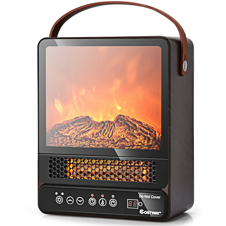 1500W Electric Fireplace Tabletop Portable Space Heater with 3D Flame Effect-Boyel Living
