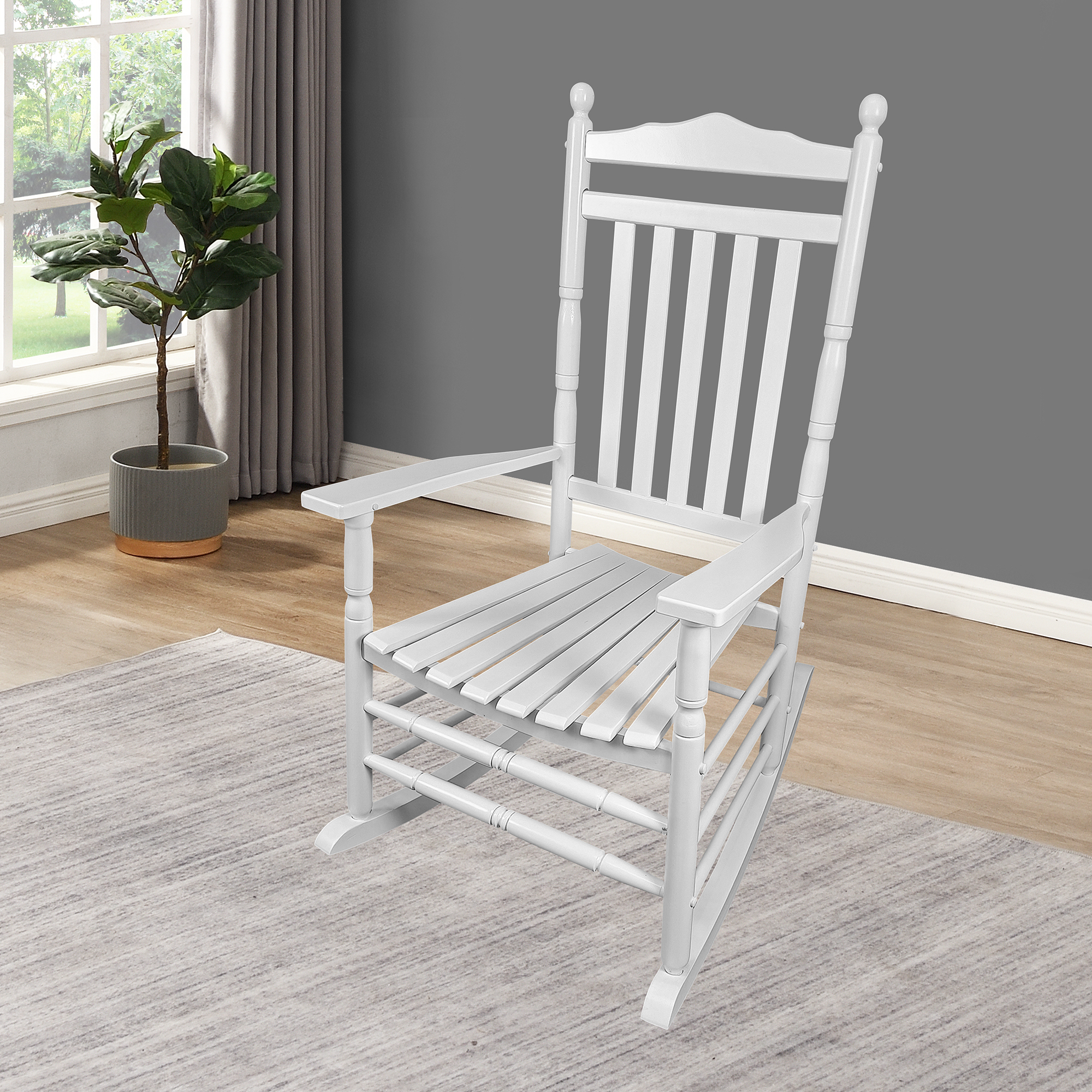 BALCONY PORCH ADULT ROCKING CHAIR - WHITE-Boyel Living