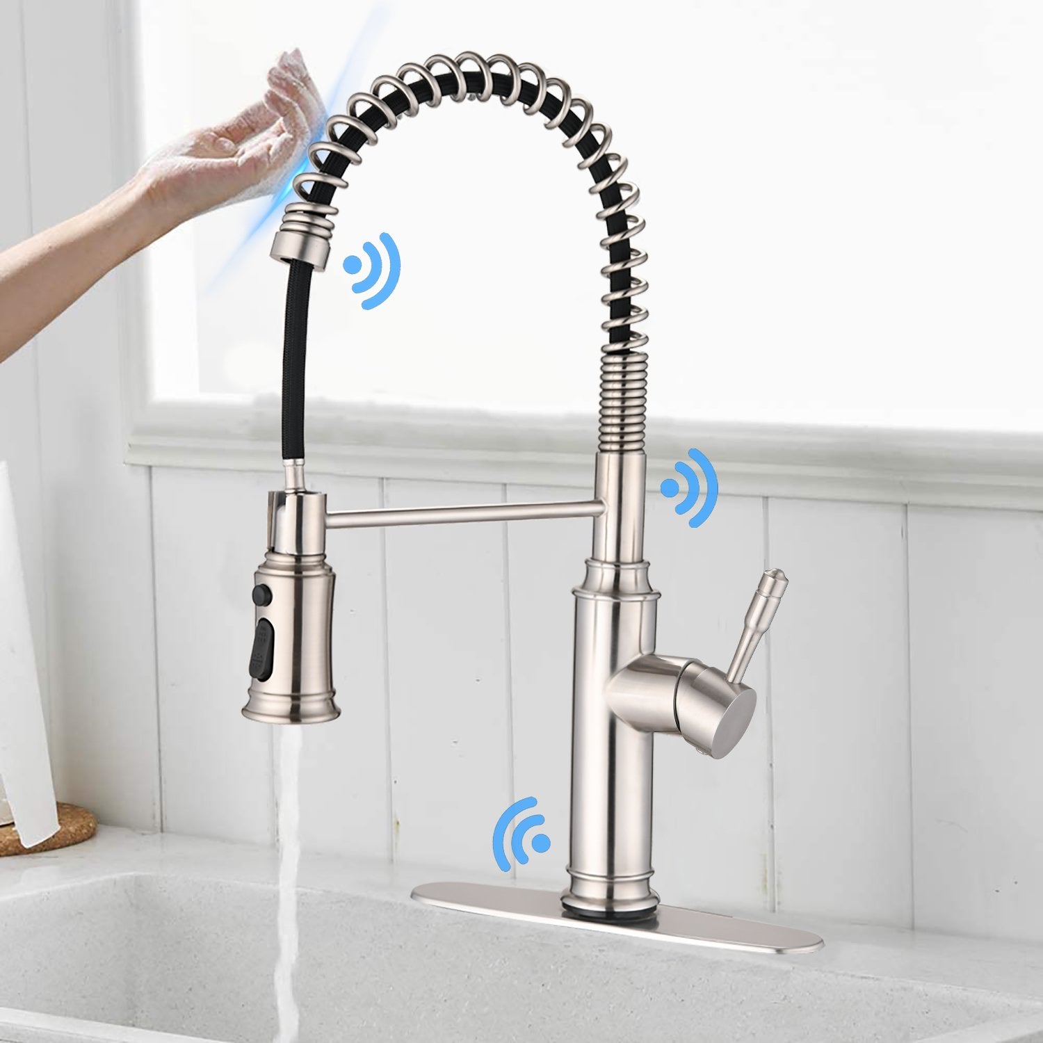 Touch Kitchen Faucet with Pull Down Sprayer-Boyel Living