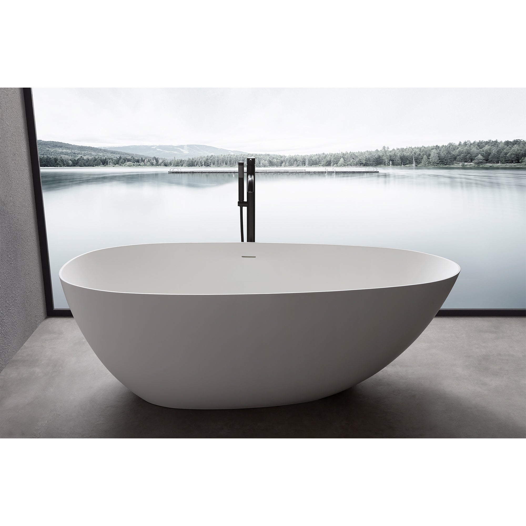 1800mm Bathroom bathtub soaking tub stone bathtub for adult freestanding bathtub-Boyel Living