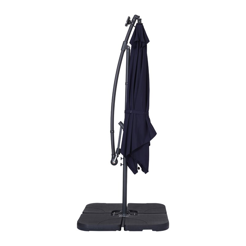 8.5Ft Square 32 LED Solar Outdoor Market Cantilever Patio Umbrella with Aluminum Hanging Umbrella with Tilt and Base-Boyel Living