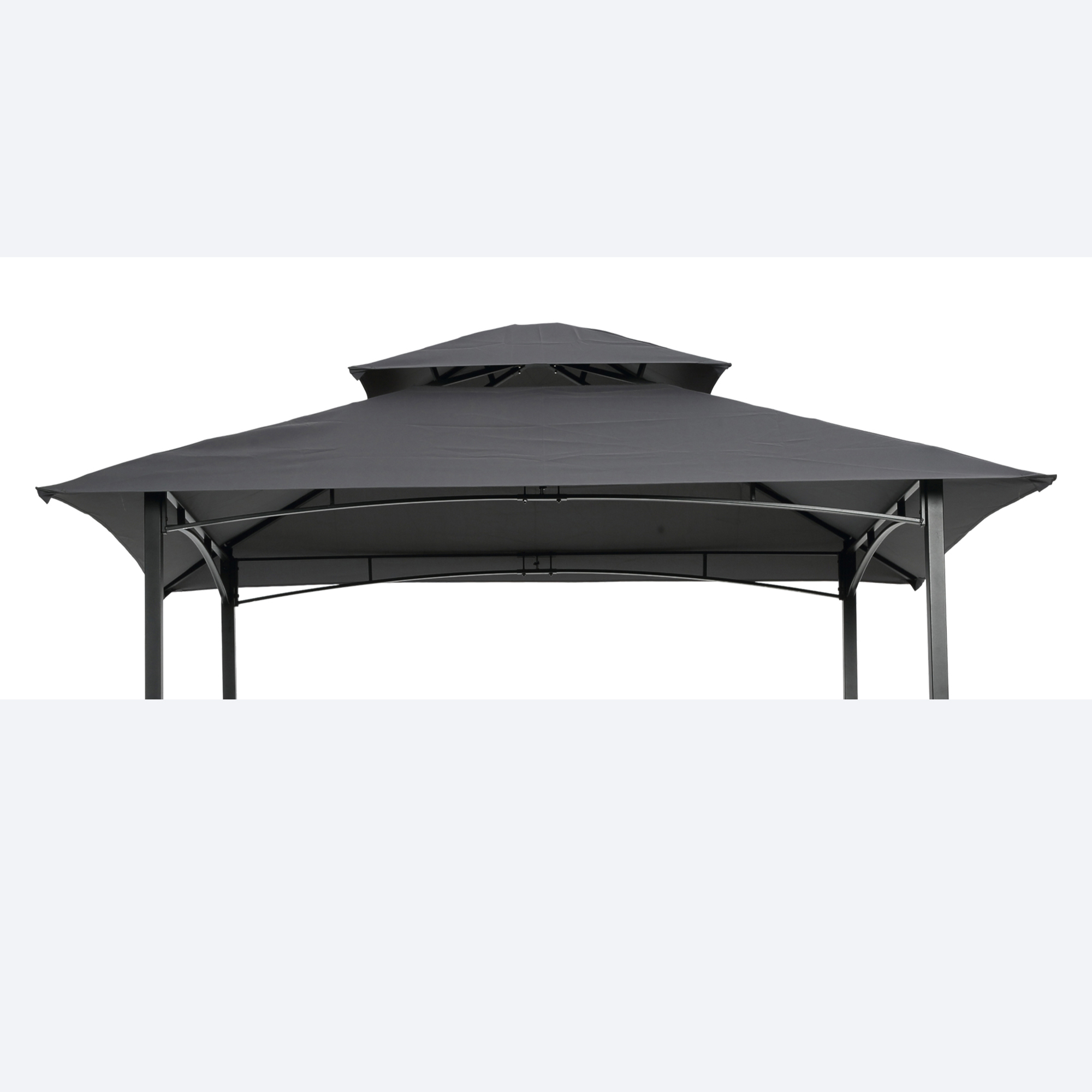 8x5Ft Grill Gazebo Replacement Canopy,Double Tiered BBQ Tent Roof Top Cover-Boyel Living