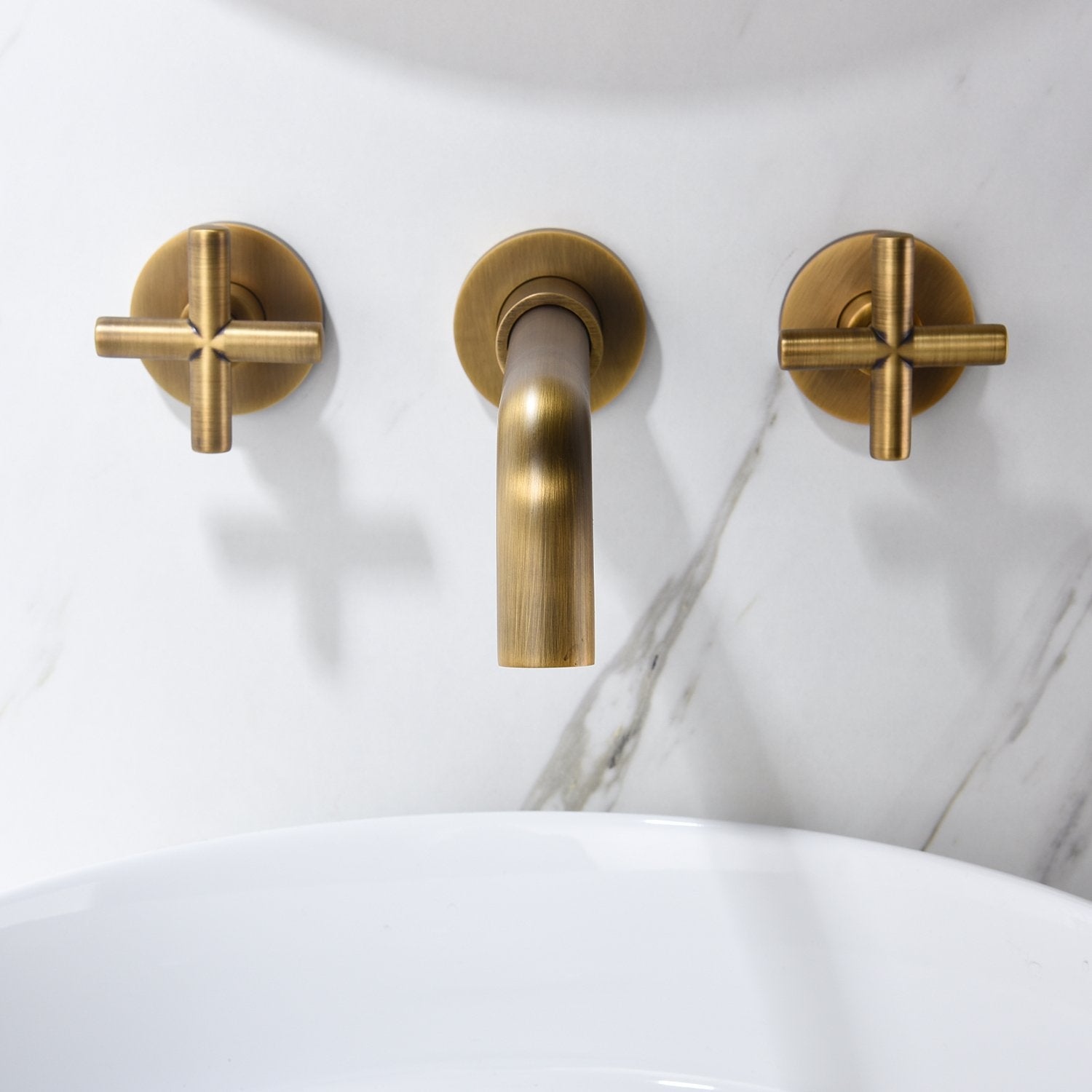 Wall Mounted Bathroom Sink Faucet, Bronze-Boyel Living