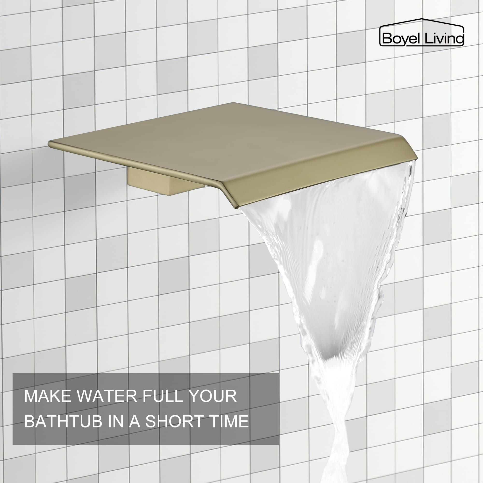 Wall Mount Single-Handle Roman Tub Faucet with Hand Shower-Boyel Living