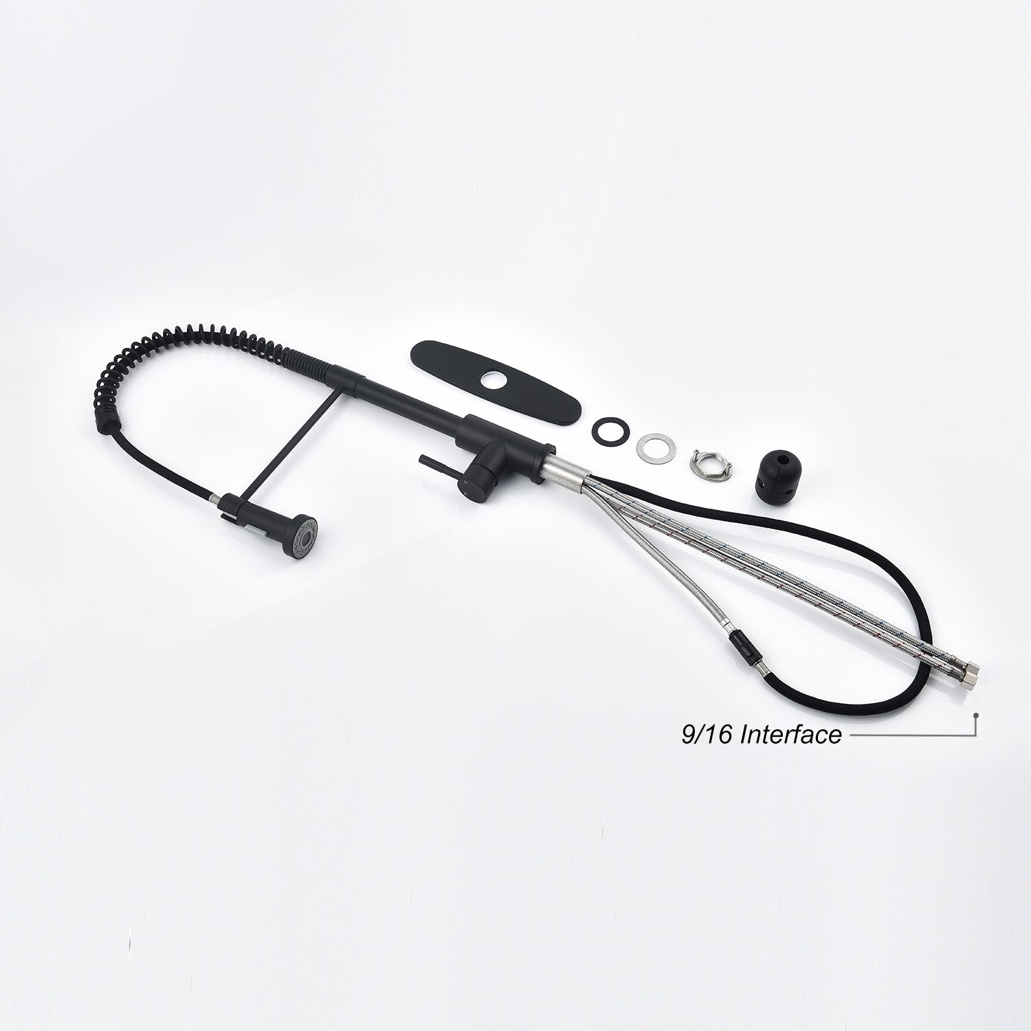 Kitchen Faucet with Pull Out Sprayer in Matte Black-Boyel Living