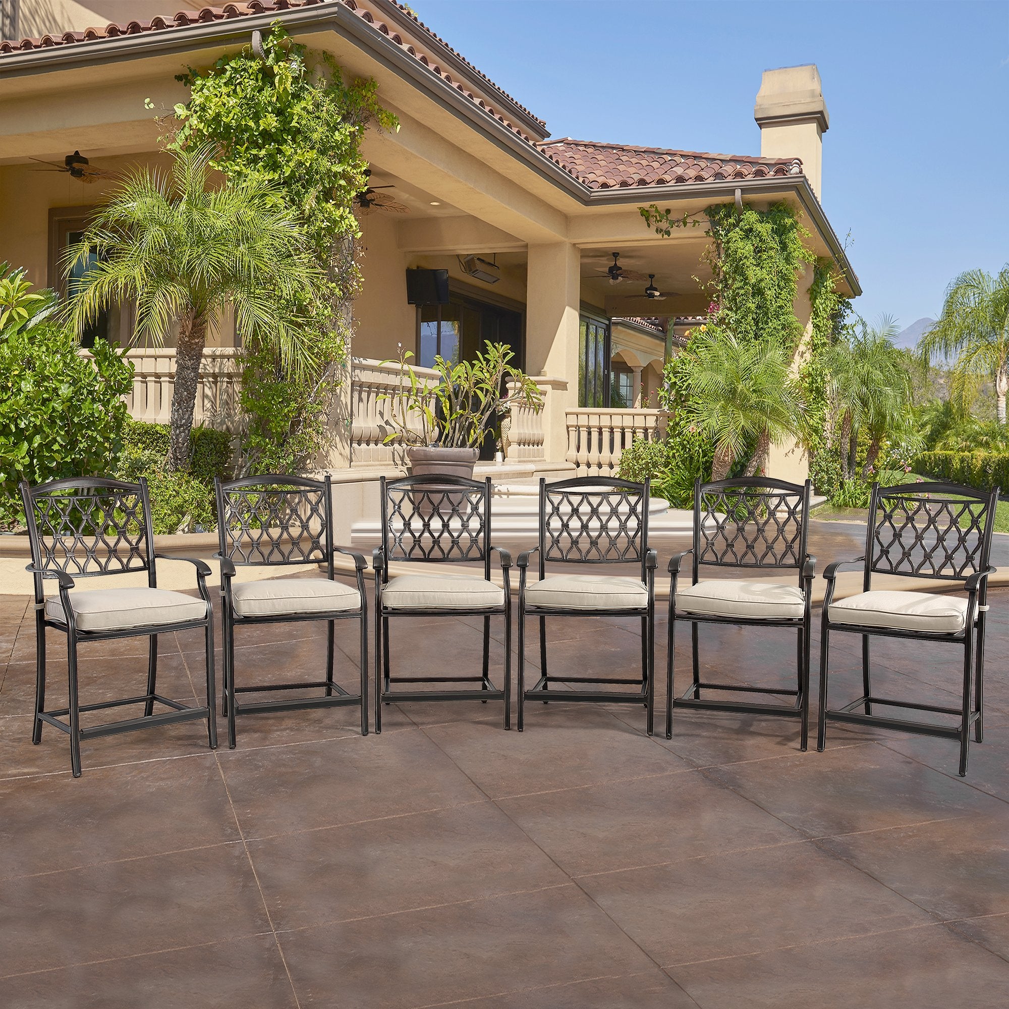 Cast aluminum high dining chair-Boyel Living