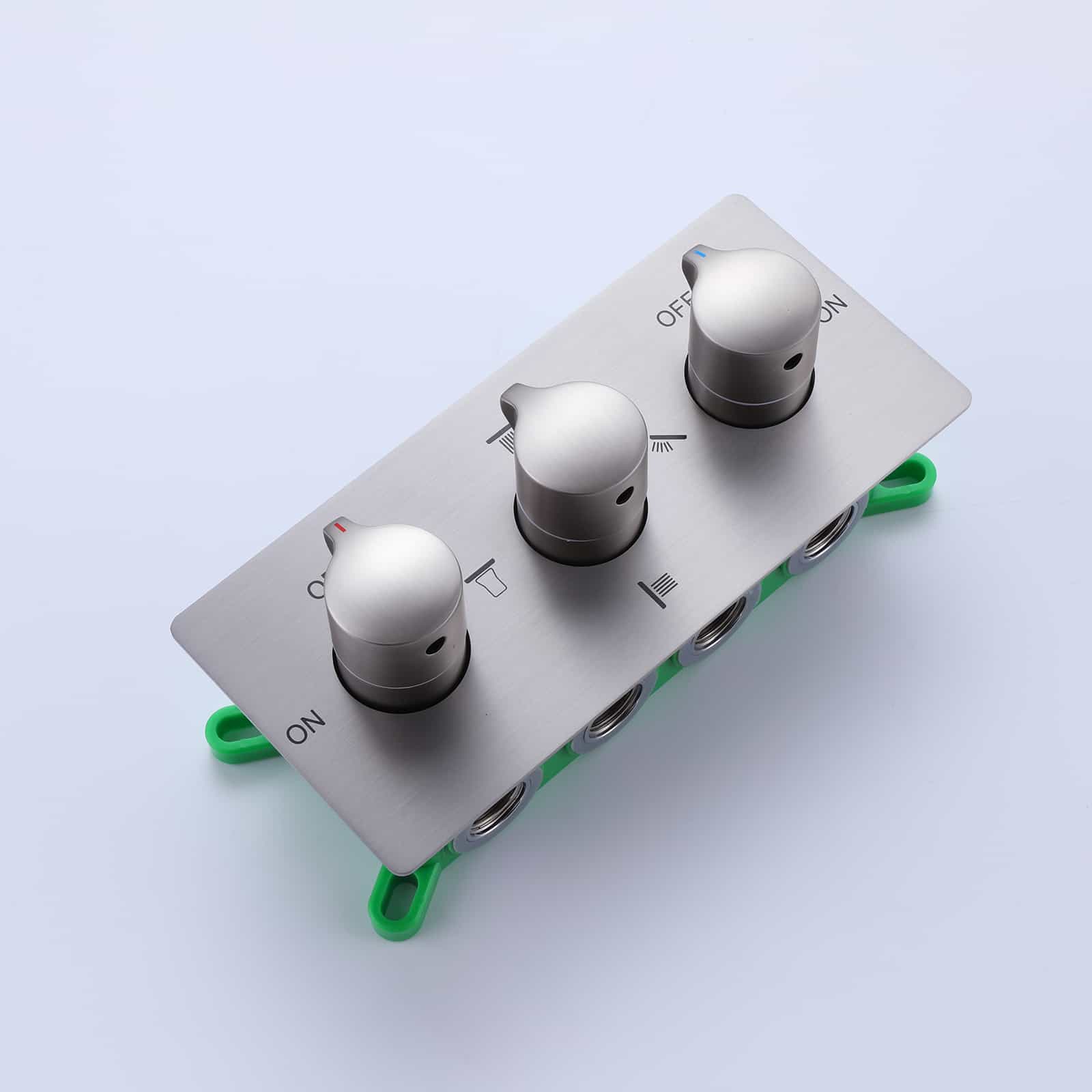 Boyel Living Luxury LED Ceiling Rainfall Shower Head System with Body Jets Bathroom Shower Faucet Complete Set, Flow Adjustable-Boyel Living