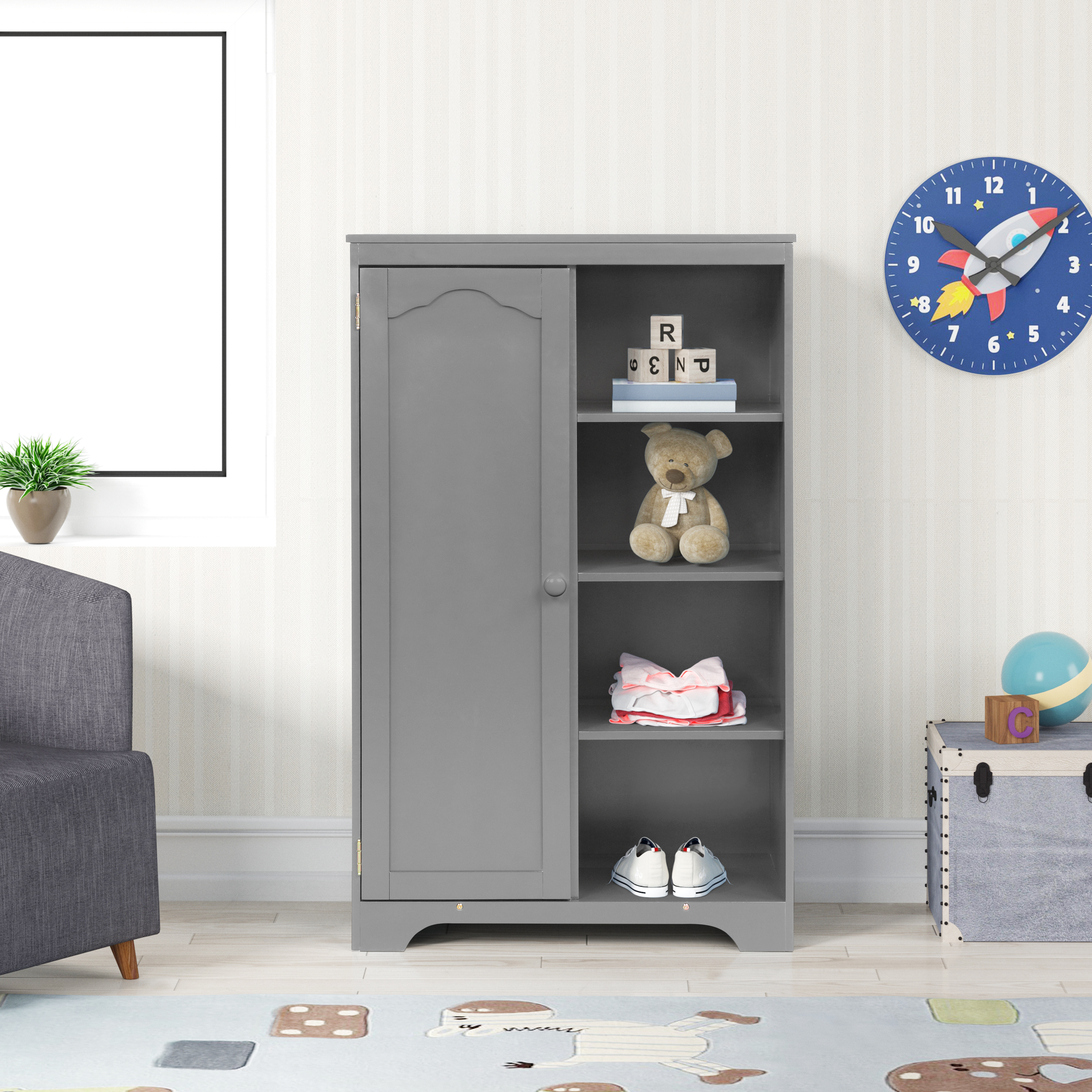 PRACTICAL SIDE CABINET FOR GRAY COLOR