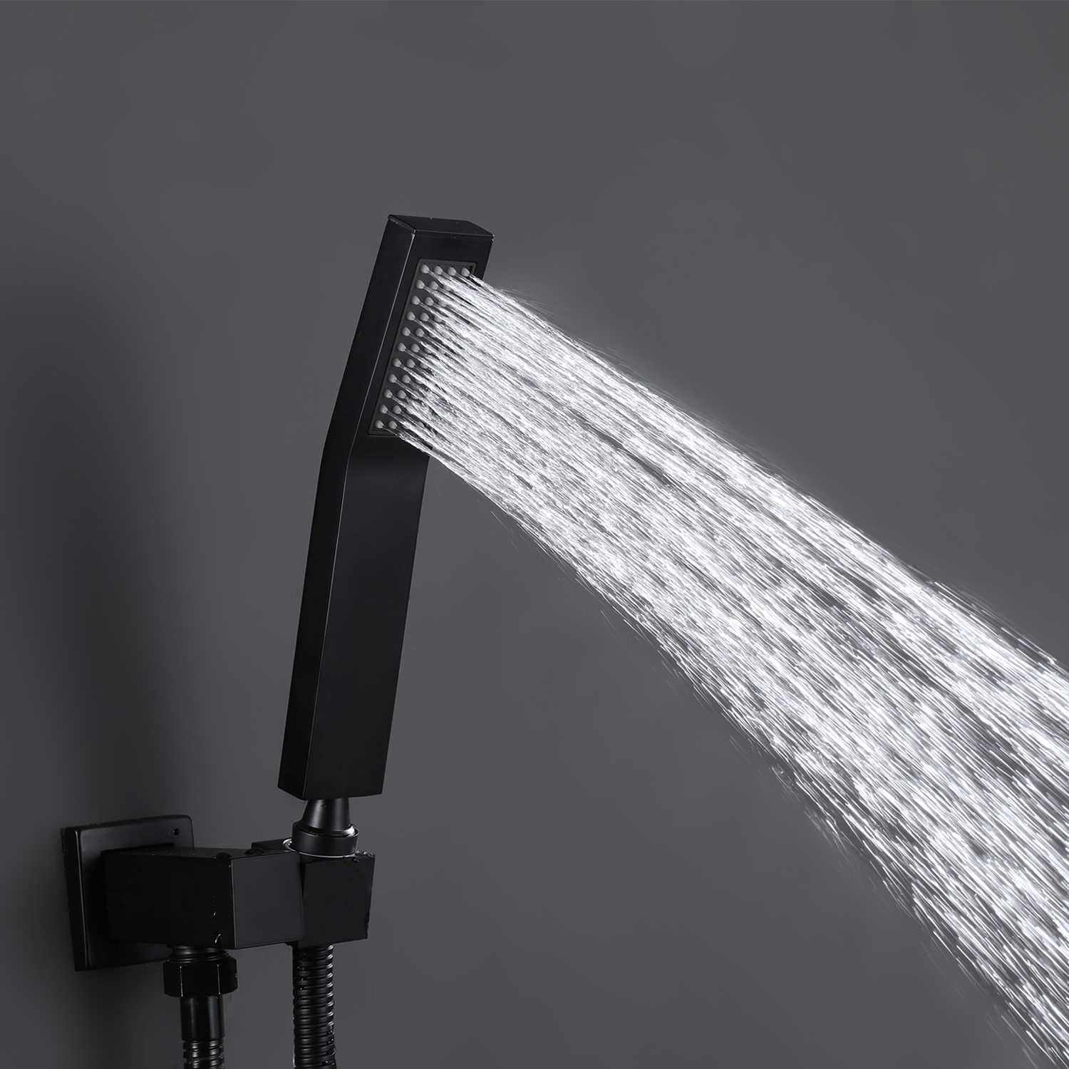 Thermostatic 12 in. Wall Mount Dual Shower Heads Shower System with Handheld in Matte Black-Boyel Living