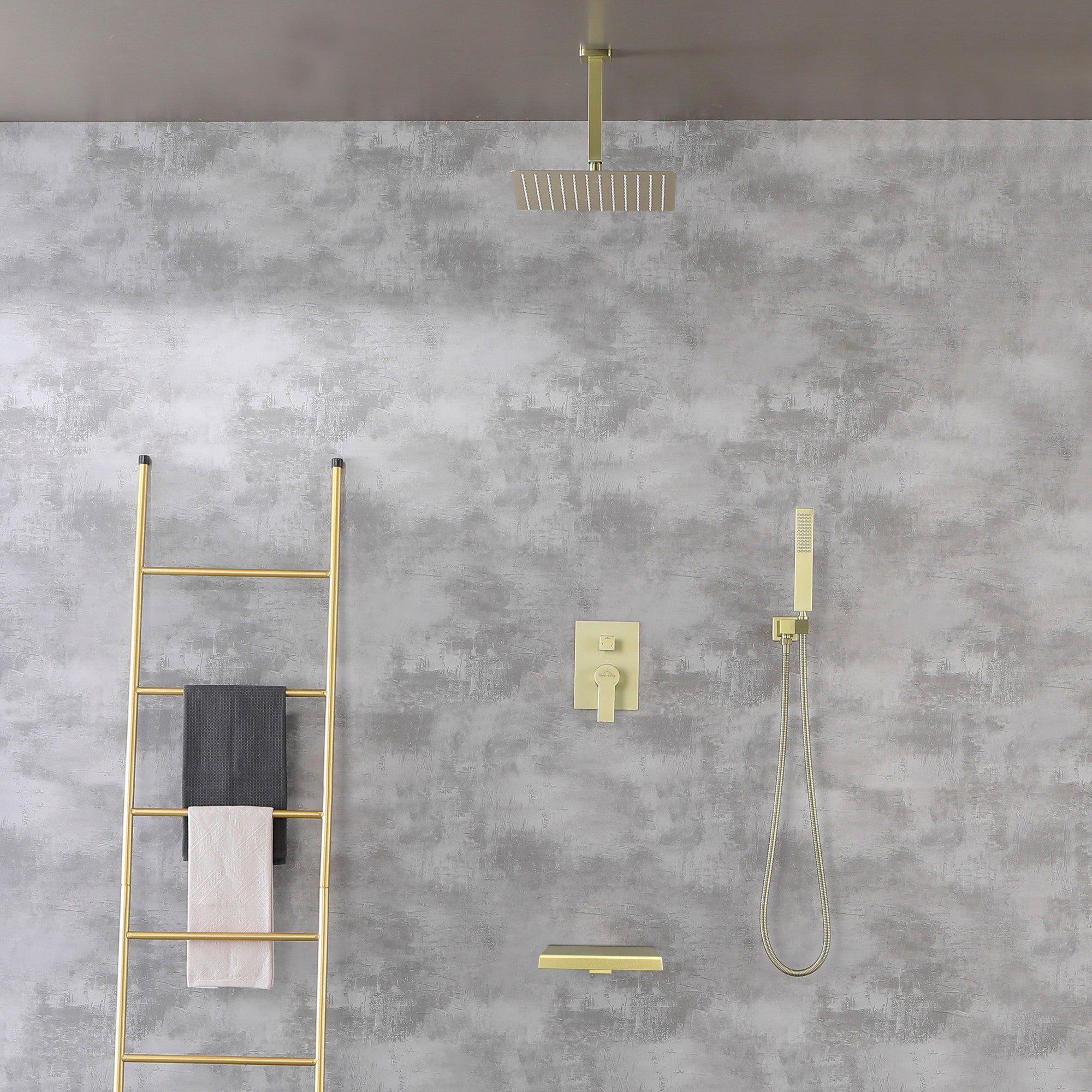 Boyel Living Ceiling Mount Complete Shower System with Handheld and Tub Spout-Boyel Living