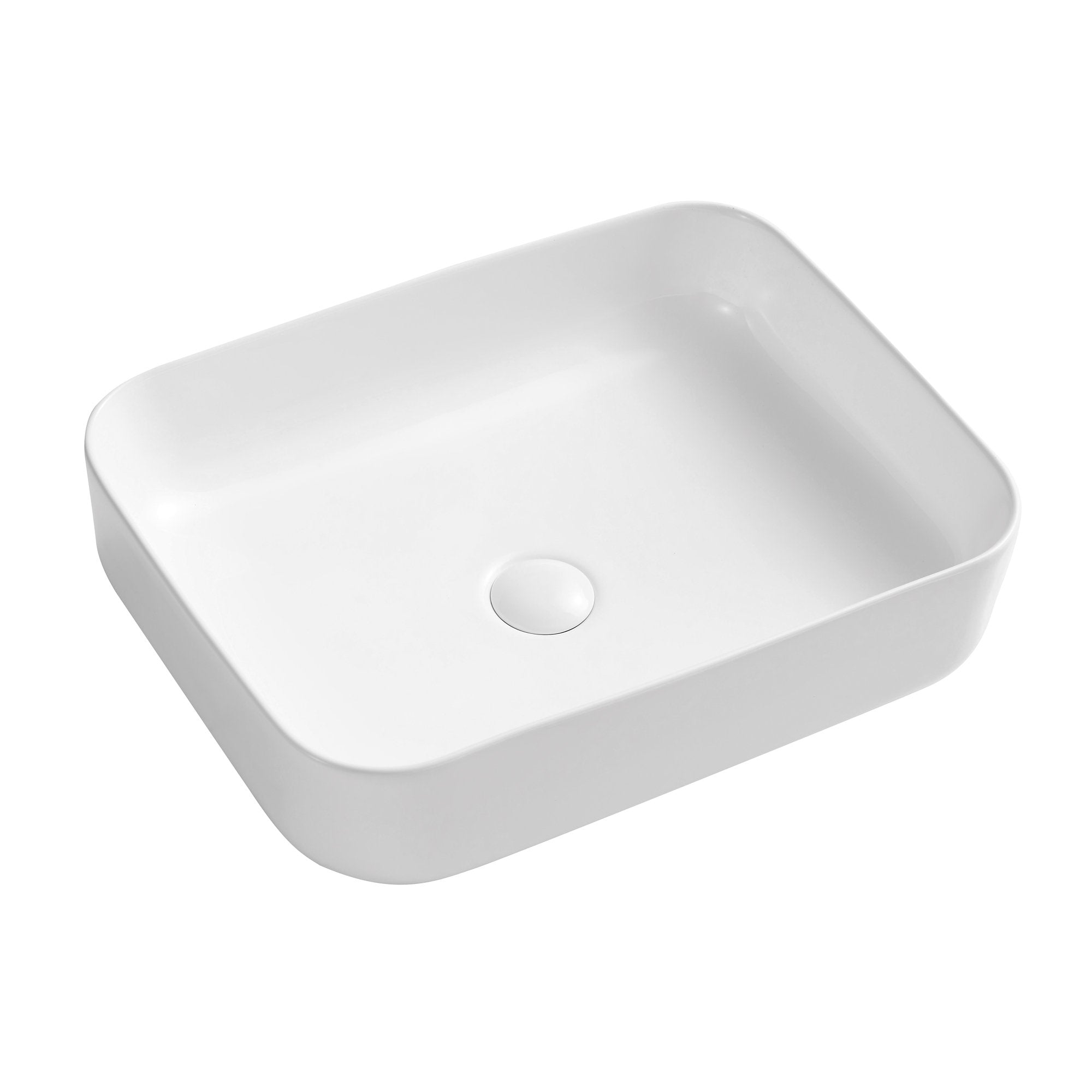 Ceramic Rectangular Above Counter White Bathroom Sink Art Basin-Boyel Living