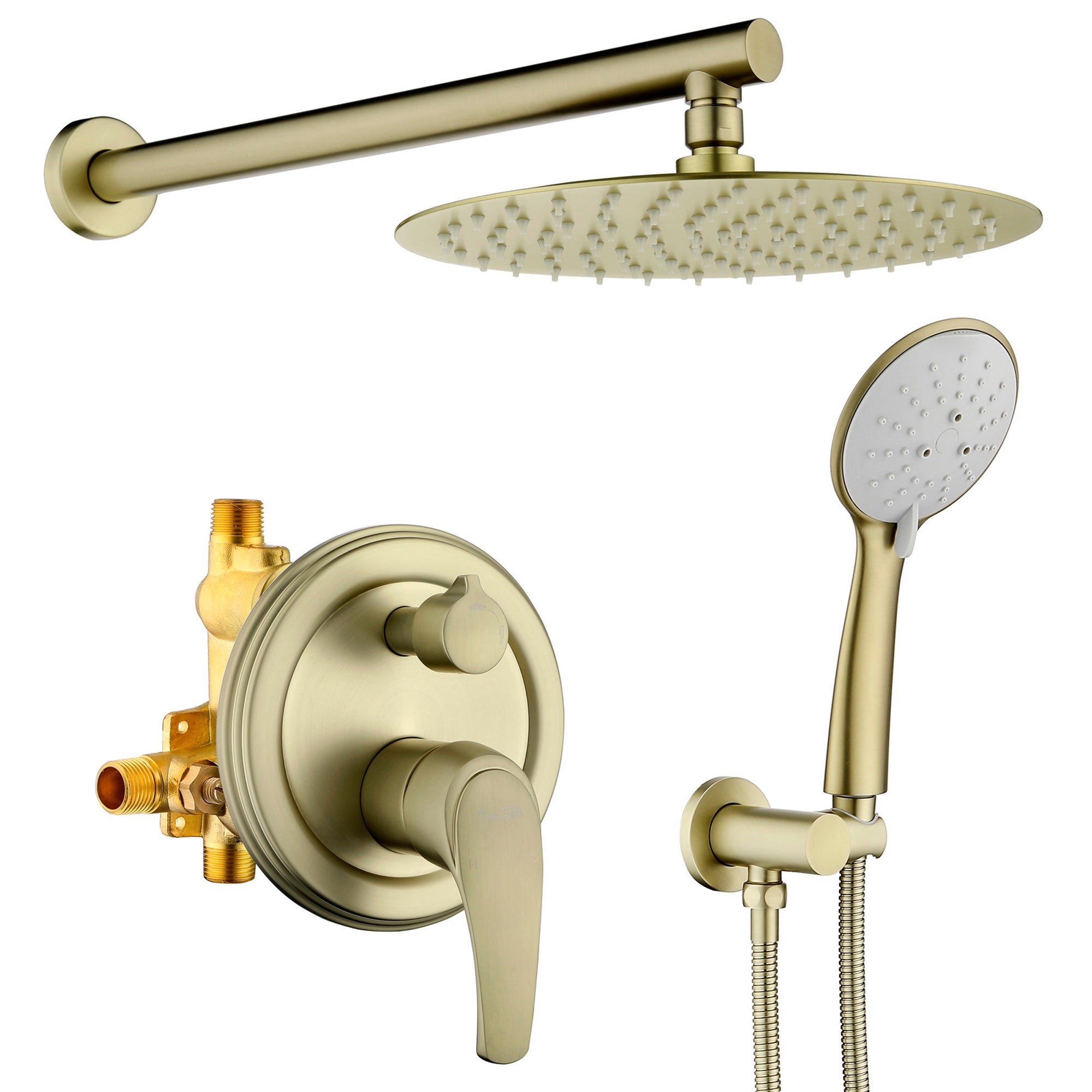 Boyel Living Brushed Gold 10 in. Rainfall Shower Head System-Boyel Living