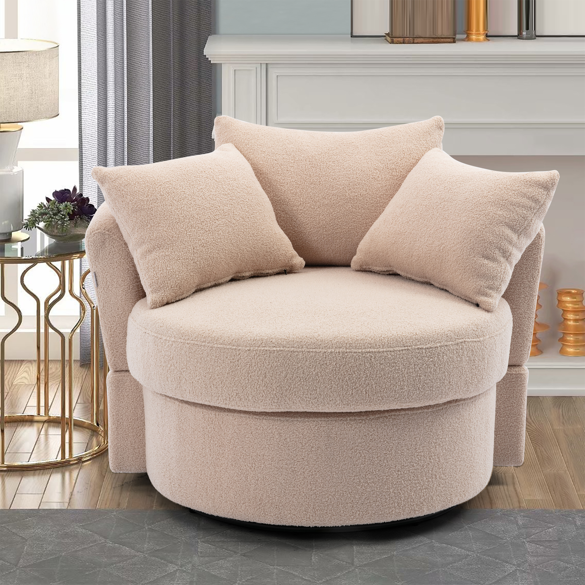 Modern&nbsp; Akili swivel accent chair&nbsp; barrel chair&nbsp; for hotel living room / Modern&nbsp; leisure chair-Boyel Living