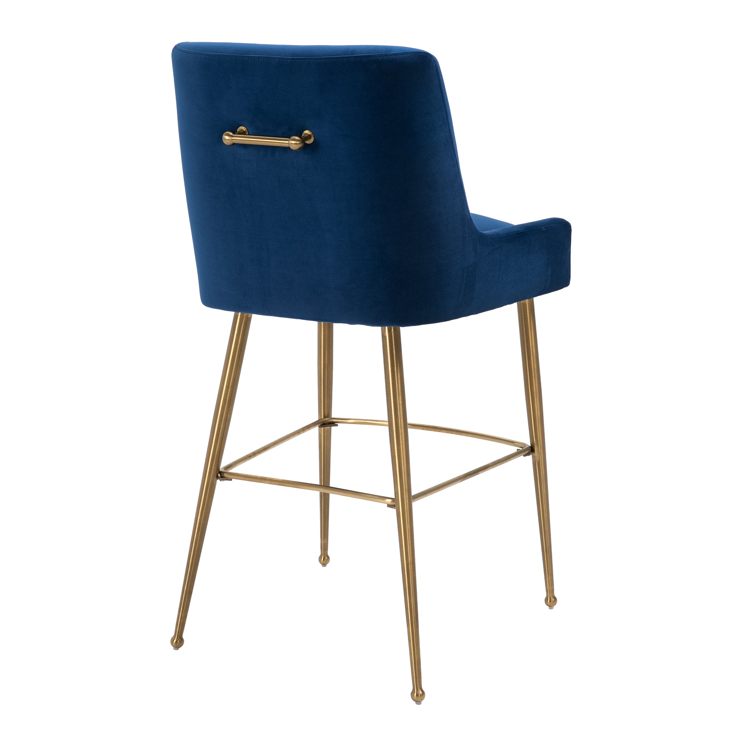 Counter & Bar Stool with Back, Golden Brushed Legs (Set of 2)-Boyel Living