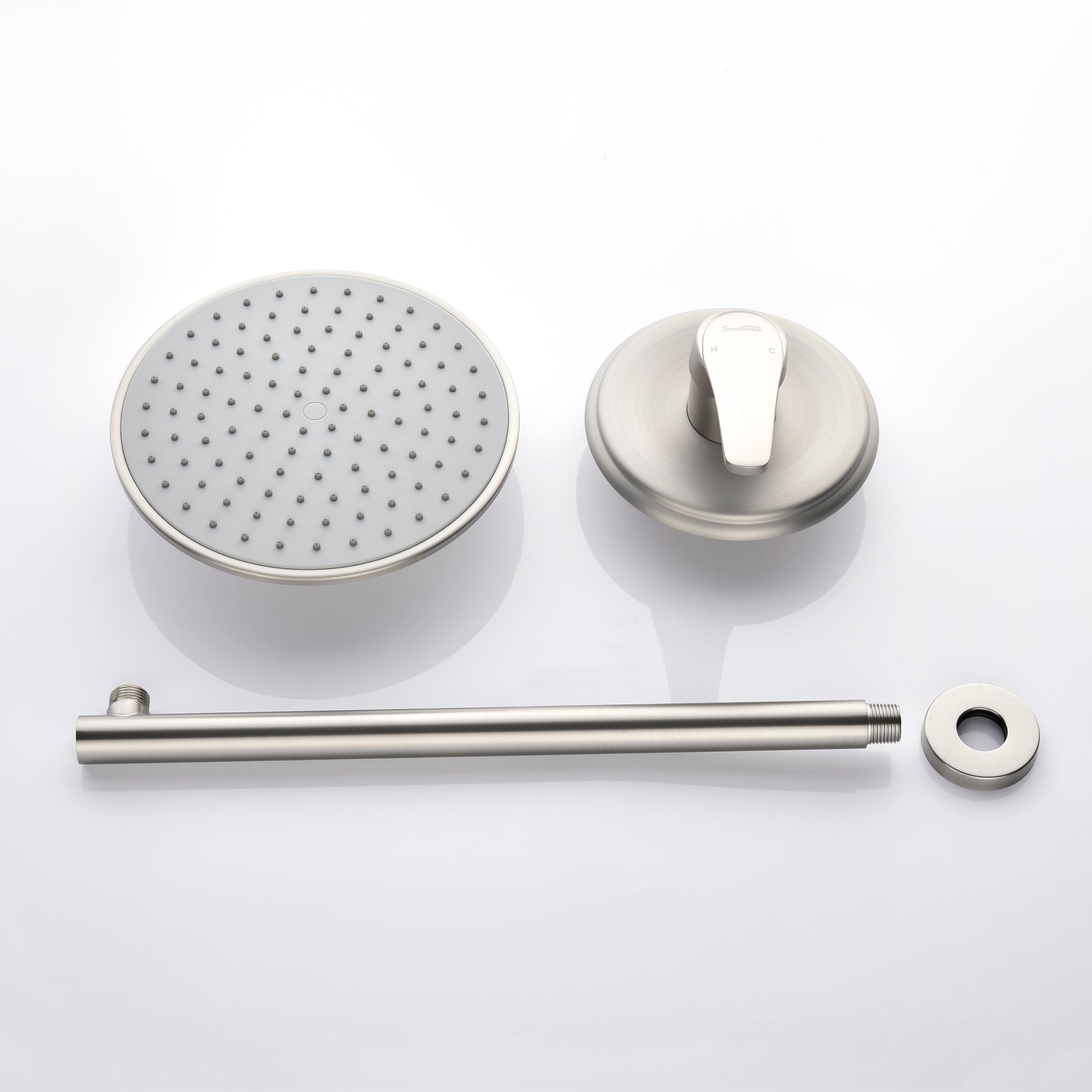 Boyel Living 1-Spray Patterns with 3.4 GPM 9 in. Wall Mount Rain Fixed Shower Head with Single Lever Handle and Valve-Boyel Living