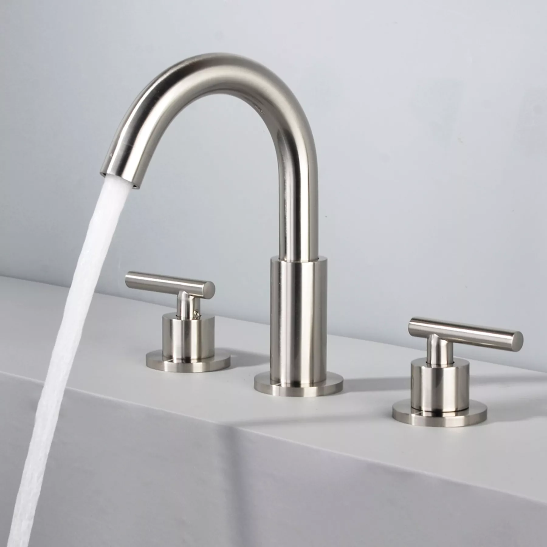 Boyel Living Widespread 2-Handle Bathroom Sink Faucet with Valve and Drain Assembly in Brushed Gold 8 In.-Boyel Living