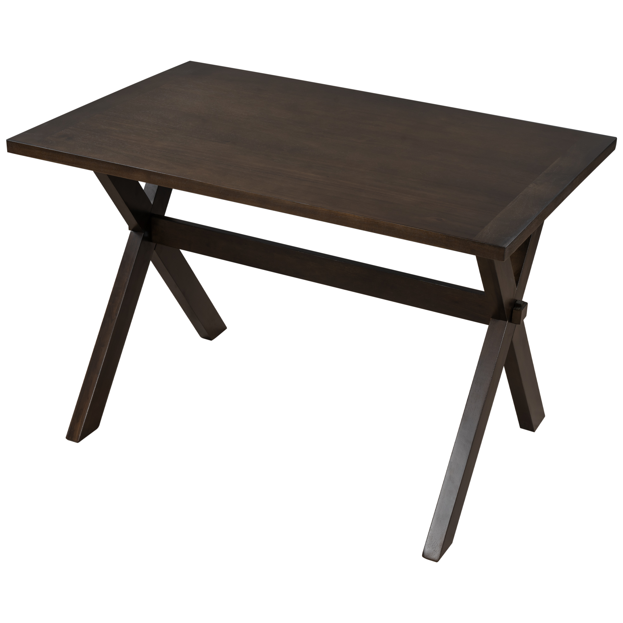Farmhouse Rustic Wood Kitchen Dining Table with X-shape Legs, Brown-Boyel Living