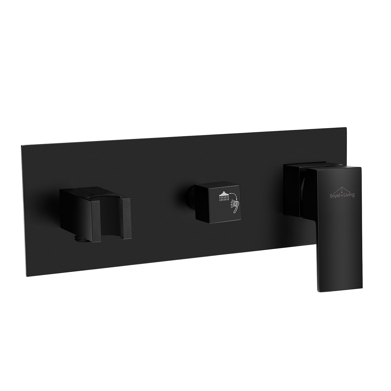Matte Black 10 in. Square High Pressure Shower System with Handheld Shower Head-Boyel Living