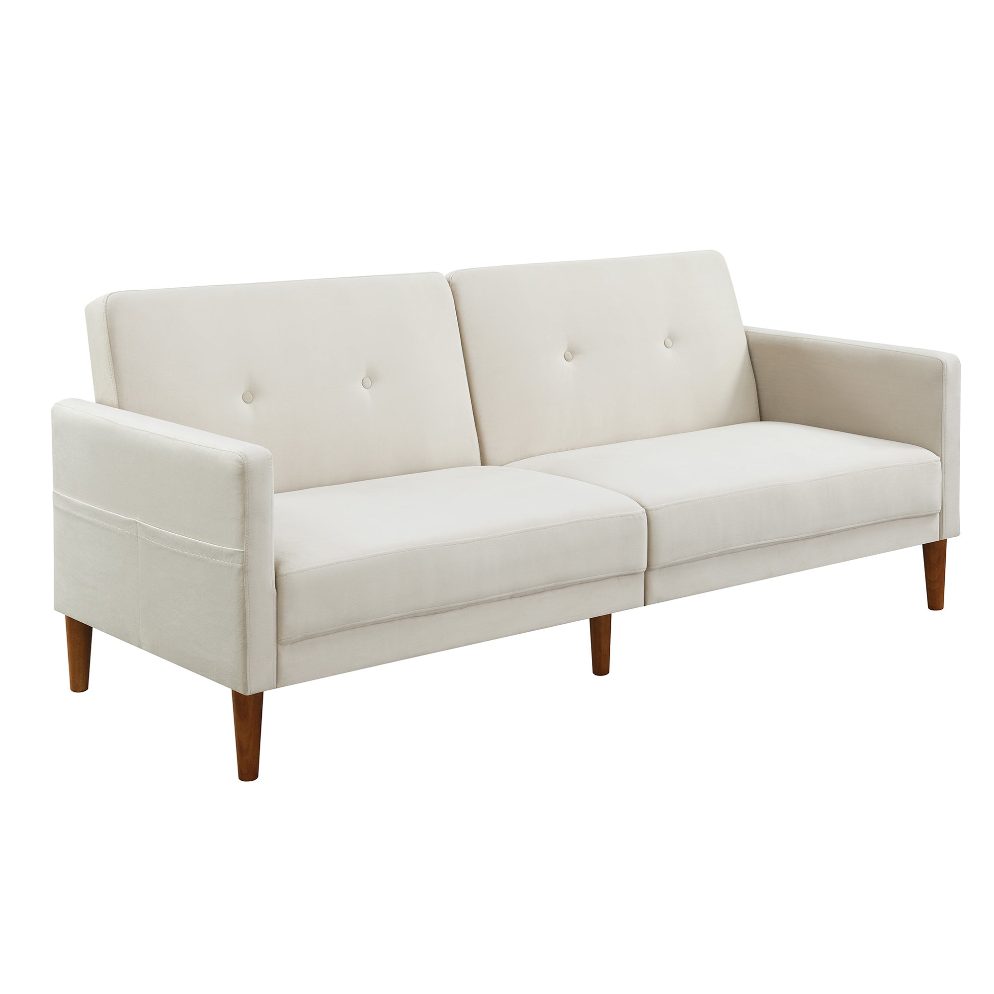 Velvet Upholstered Modern Convertible Folding Futon Sofa Bed-Boyel Living