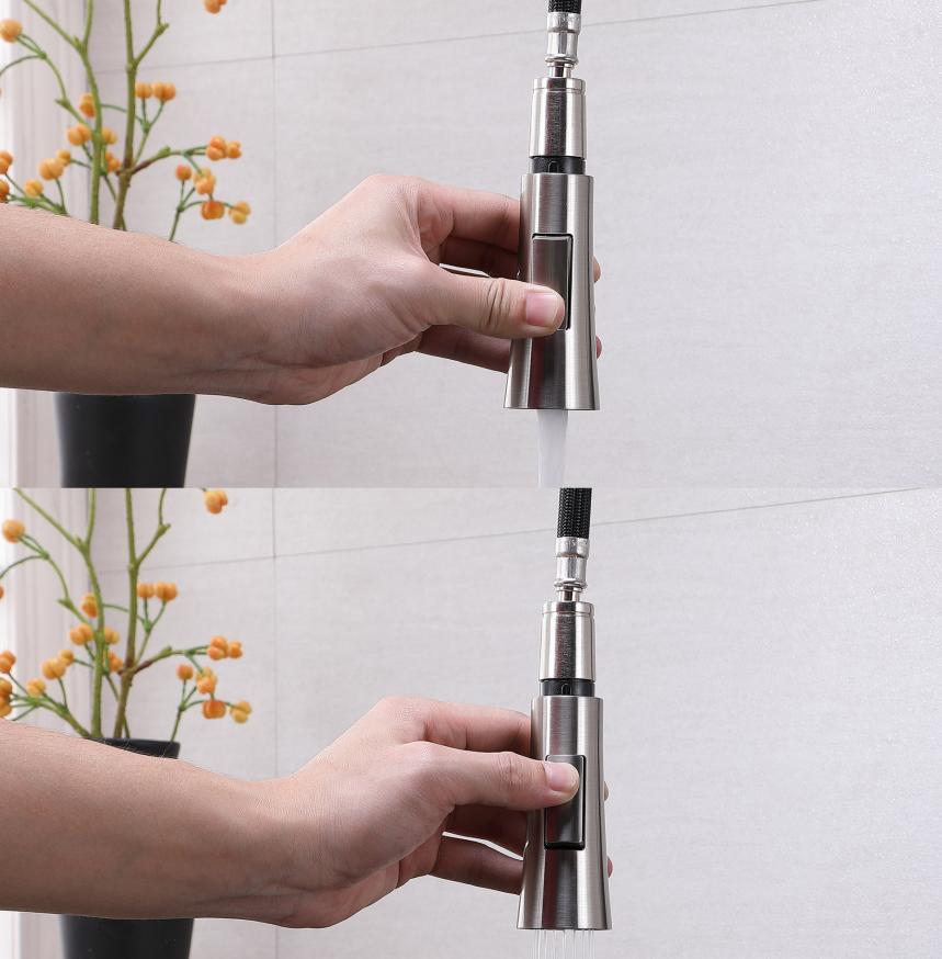 Pull Down Single Handle Kitchen Faucet with Accessories - 13*8*2