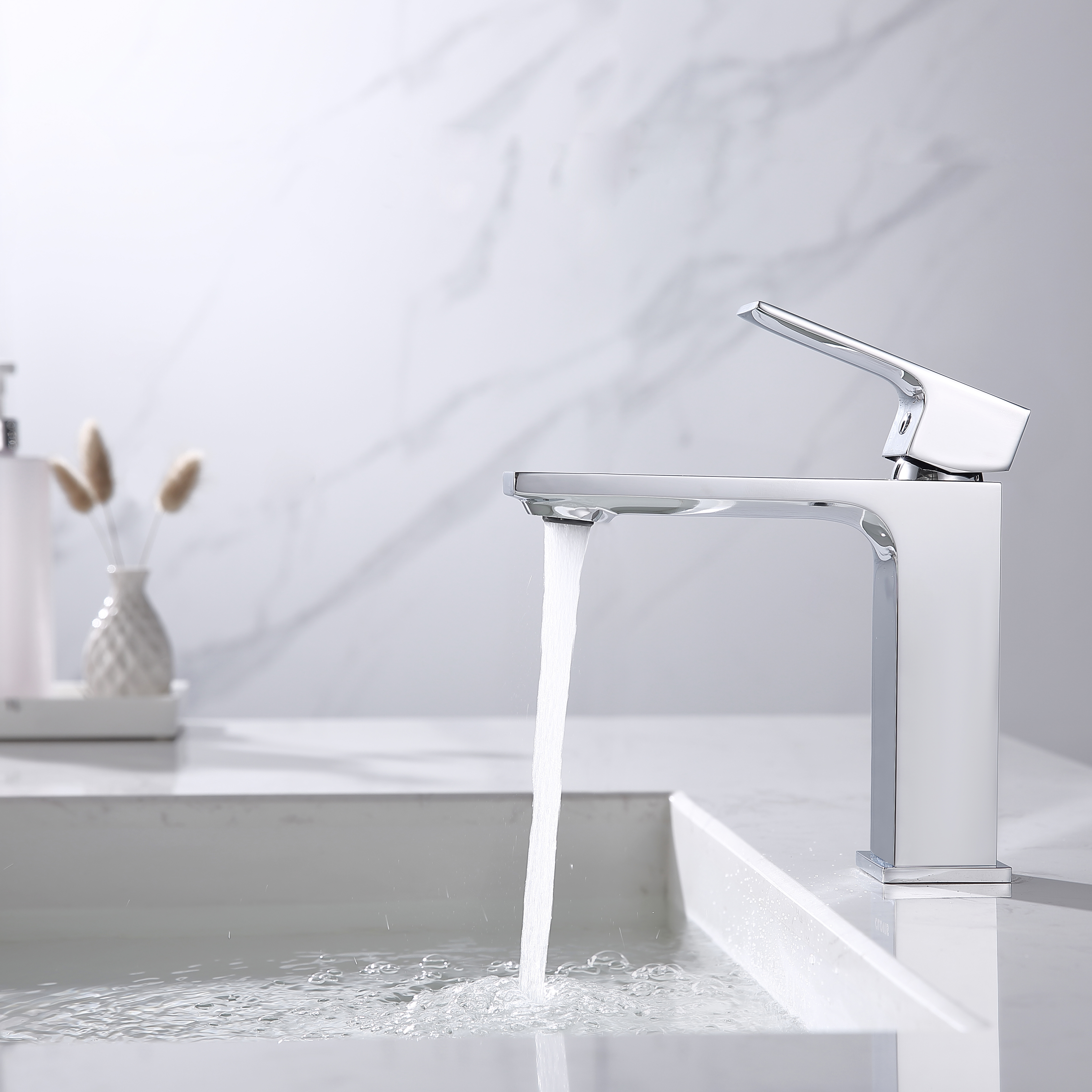 Single handle lavatory faucet with pop up drain, chrome-Boyel Living