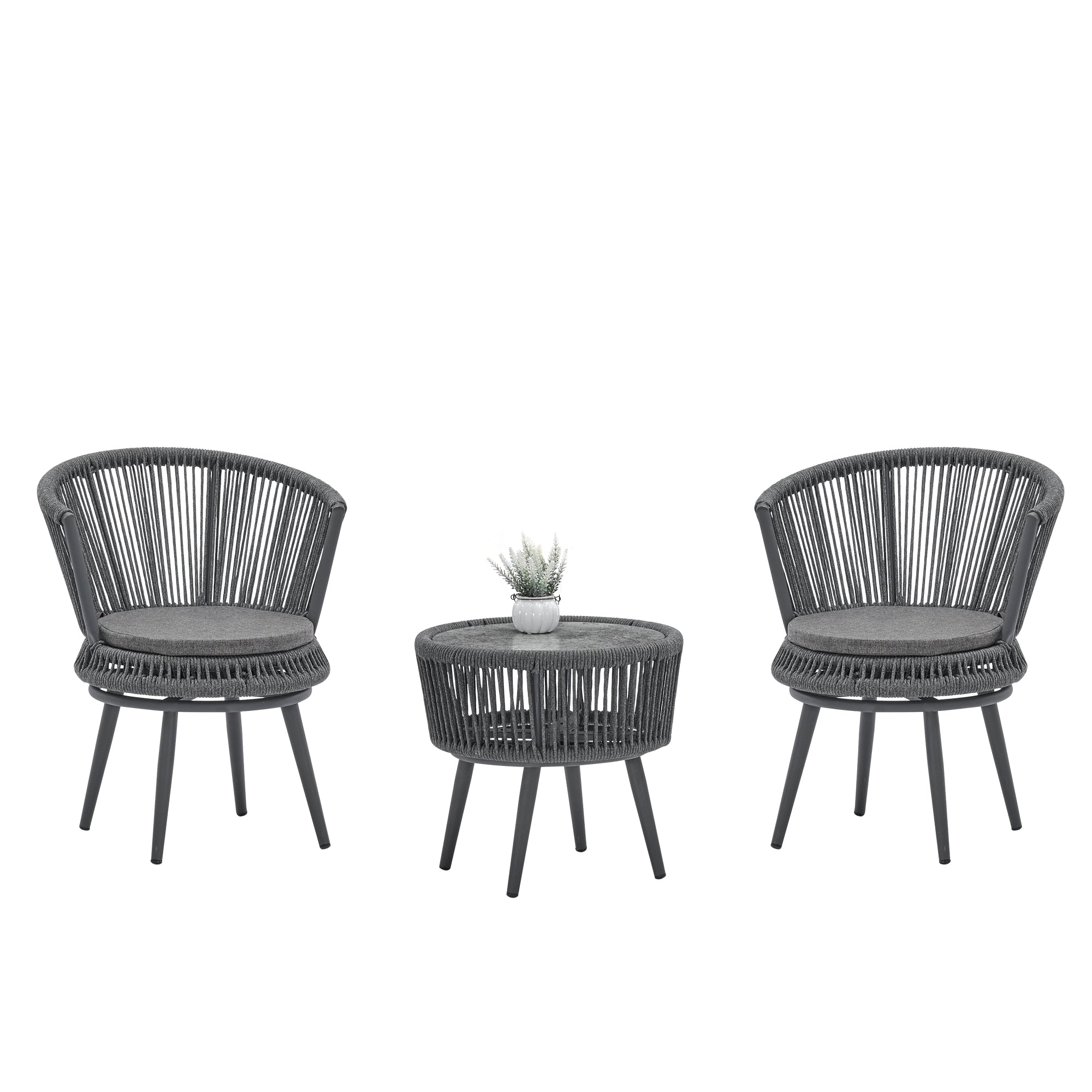Garden coffee table chair set(3 PCS)-Boyel Living