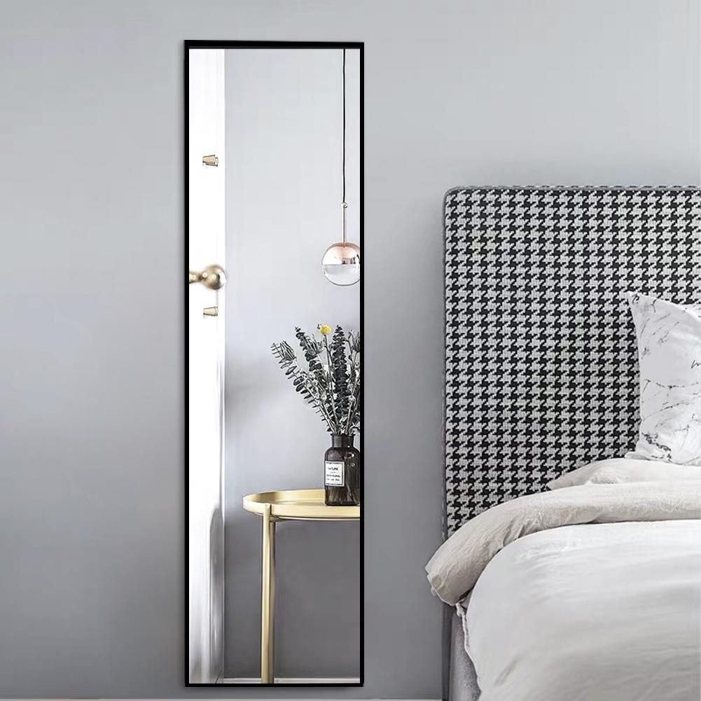 Full Length Door Mirror Wall Mounted Dressing Mirror, 50"x 14", Black-Boyel Living