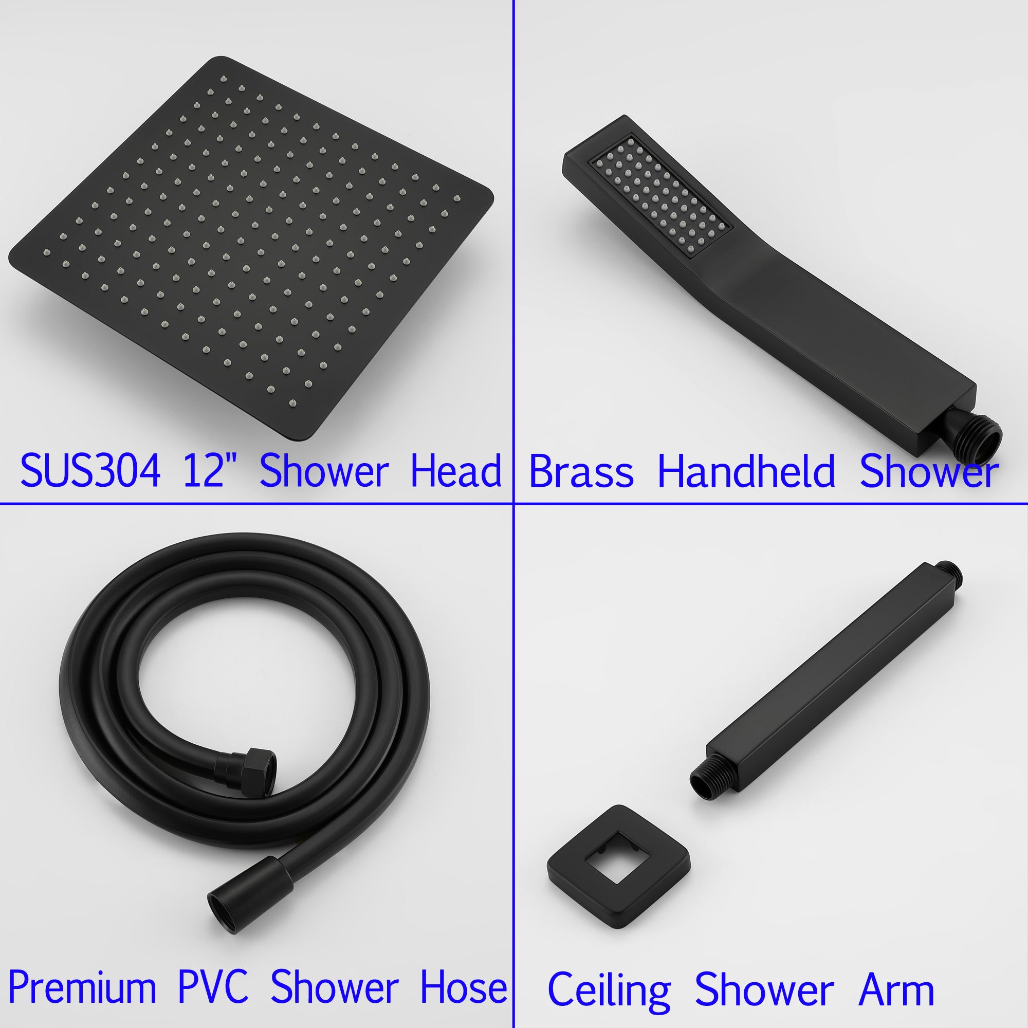 Boyel Living Ceiling Mounted Shower System with Dual Shower Heads-Boyel Living