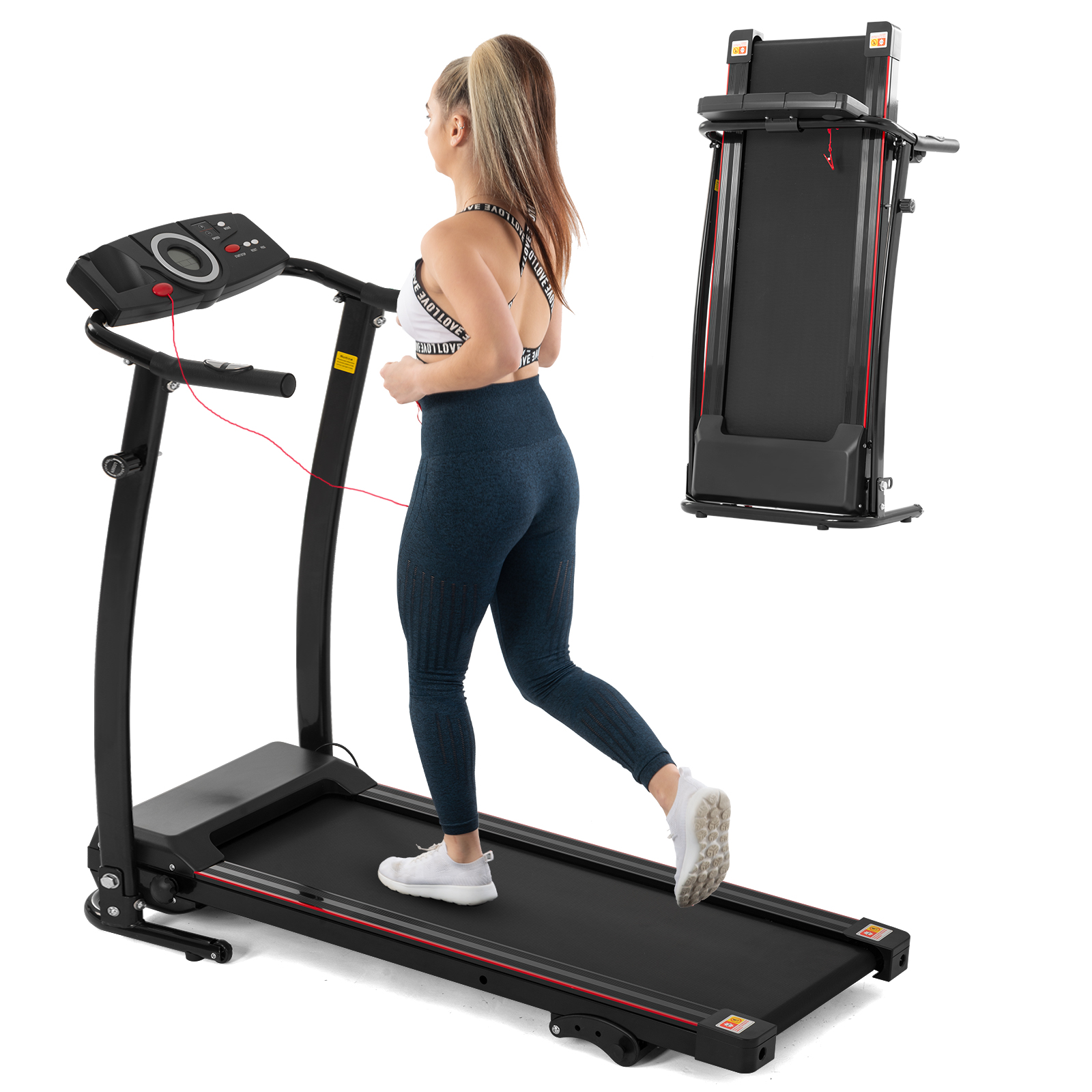 FYC Folding Treadmills for Home -2.25HP Electric Treadmill 265 LBS Weight Capacity, Easy Assemble with Incline/LCD Display, Portable Running Walking Workout for Home Gym Saver Space(JK0805E-3)-Boyel Living