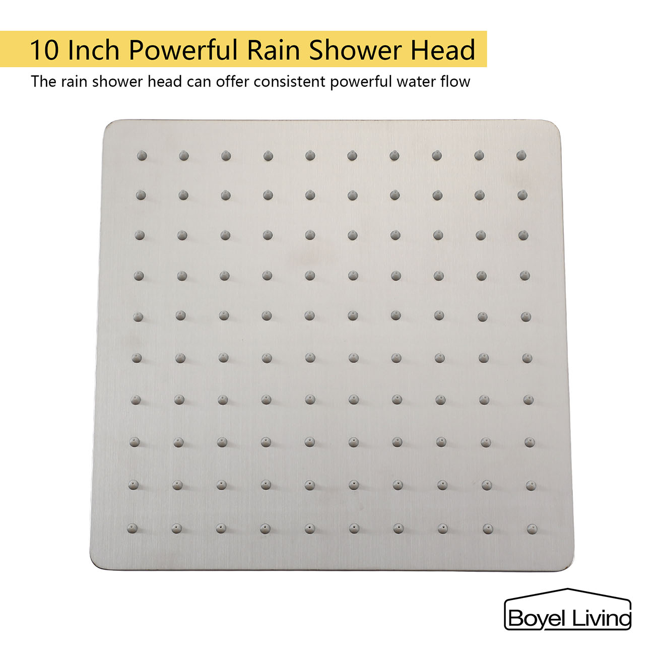 Boyel Living 10 in. Wall Mounted Dual Shower Heads Set, Rainfall Shower System, Brushed Gold/Matte Black/Brushed Nickel-Boyel Living