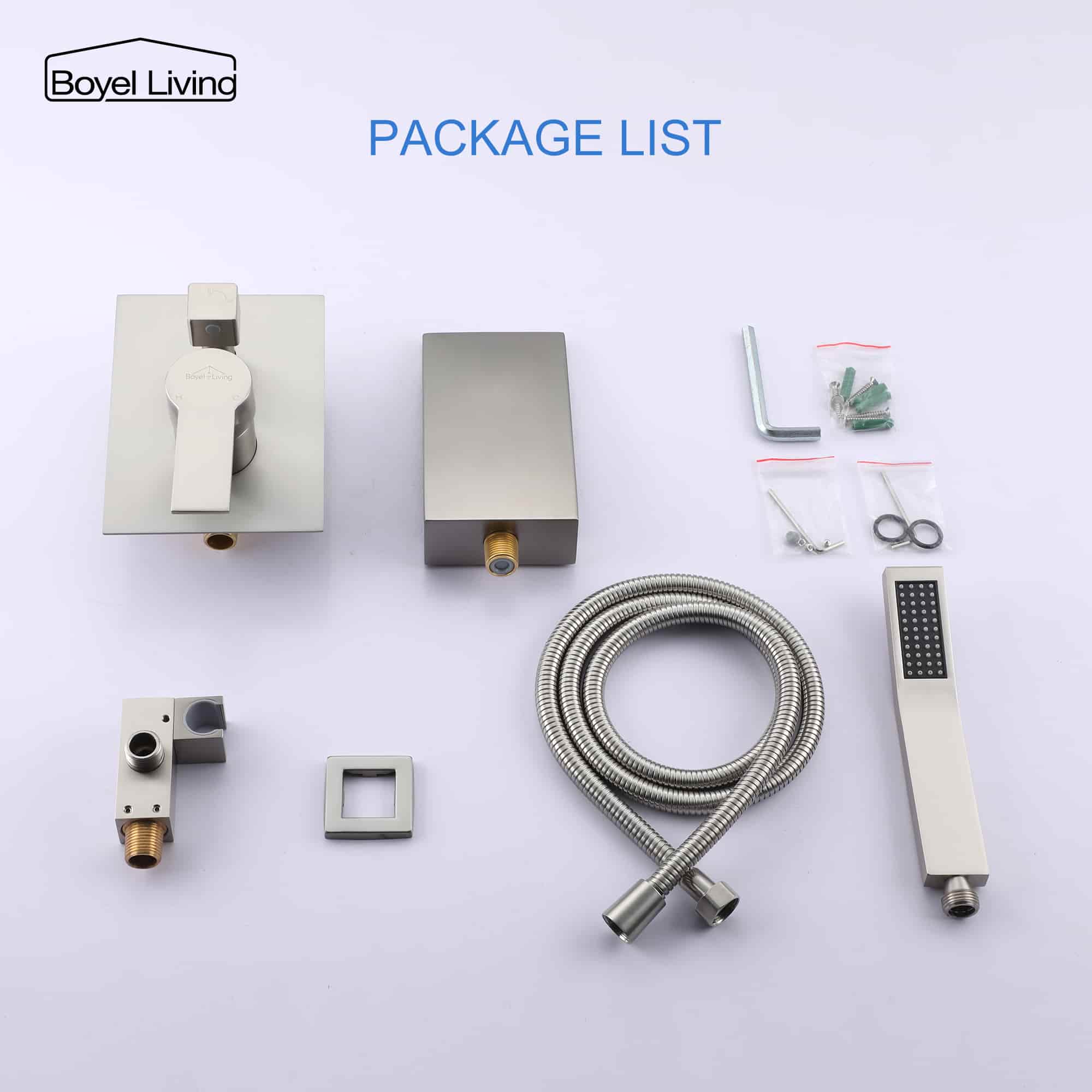 Single-Handle Wall Mounted Roman Bathtub Faucet with Hand Shower-Boyel Living