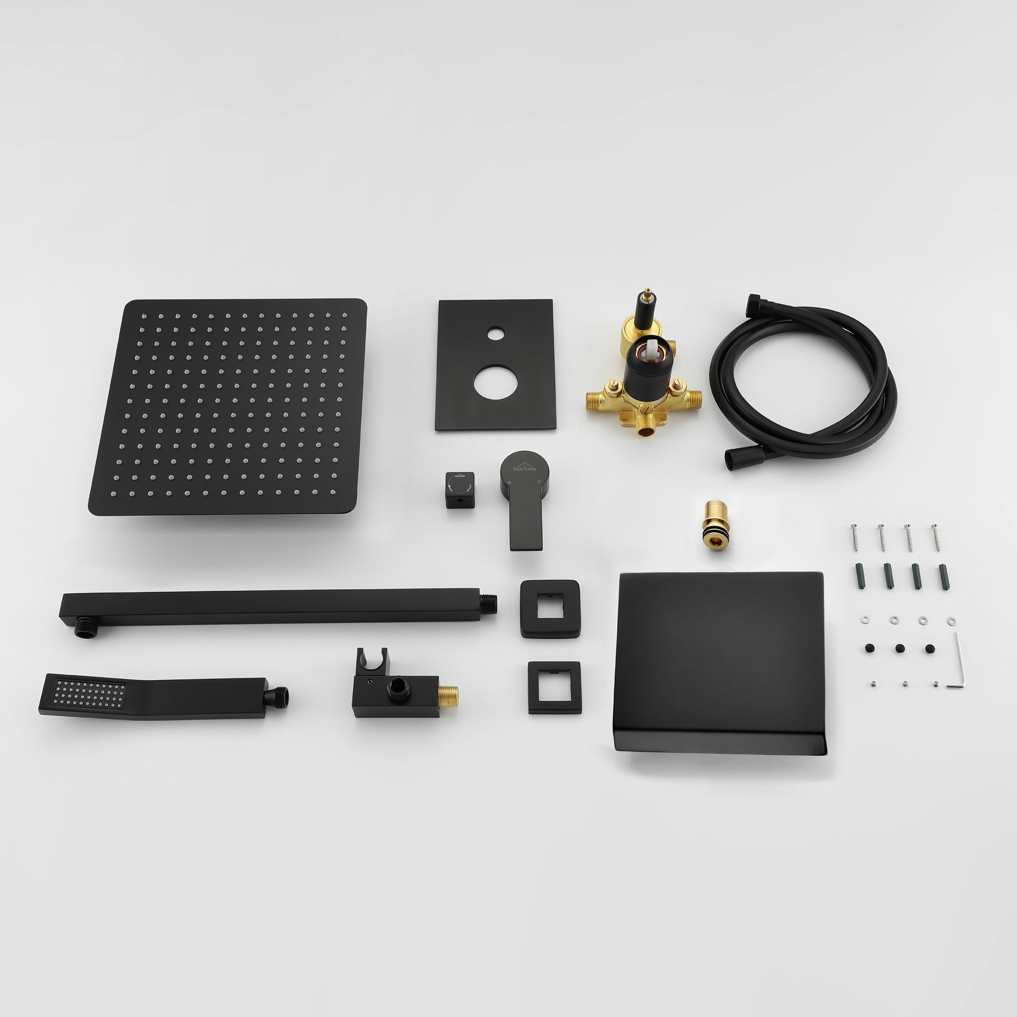 Boyel Living 10 in. Wall Mounted Single-Handle Shower Faucet Set with Tub Spout & Hand Shower-Boyel Living