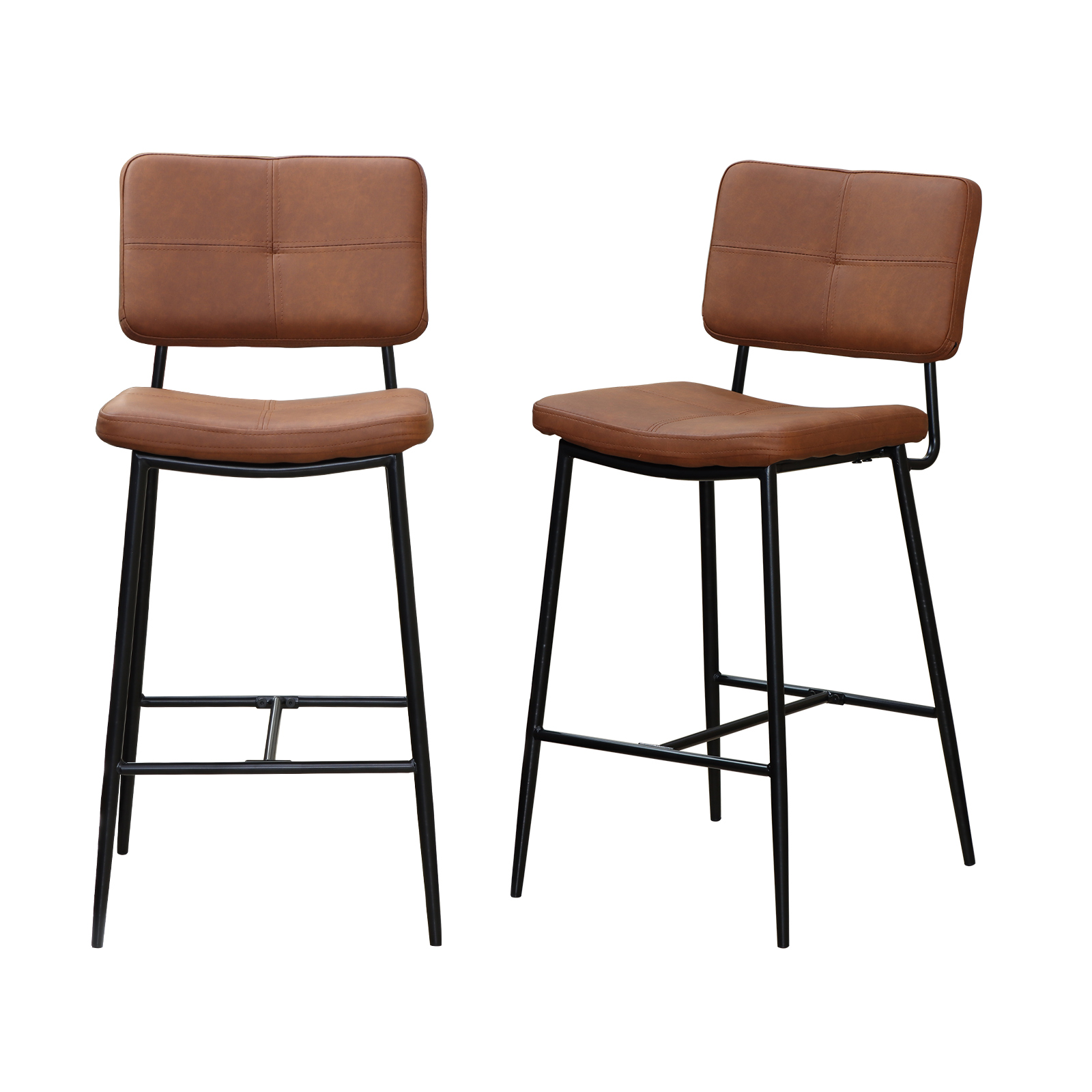 Bar Stools Set of 2, 25' Hight Back Stool Upholstered Counter Chair