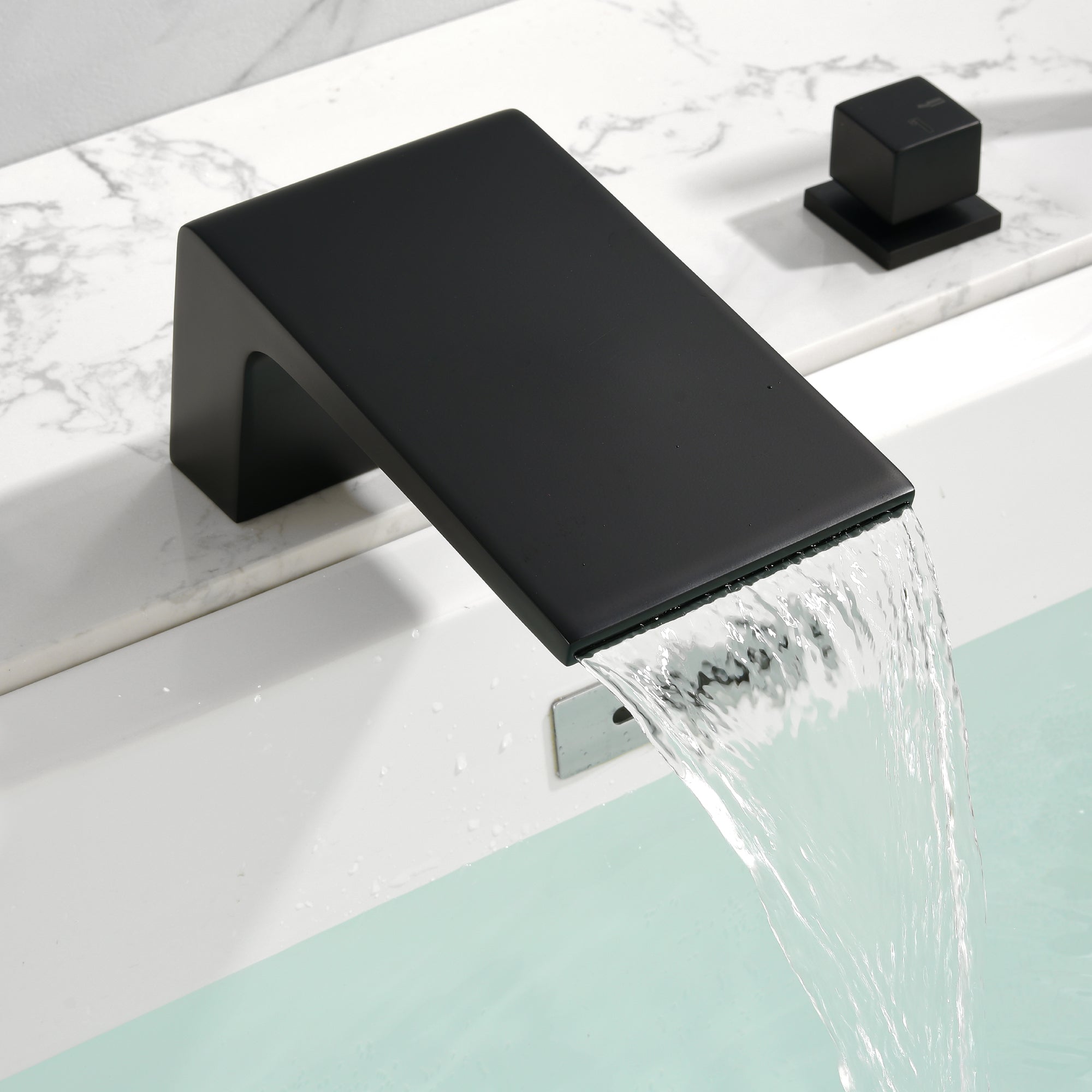 Boyel Living Tub Deck Mount Roman Bathtub Faucet with Hand Shower and Water Suply Hose-Boyel Living