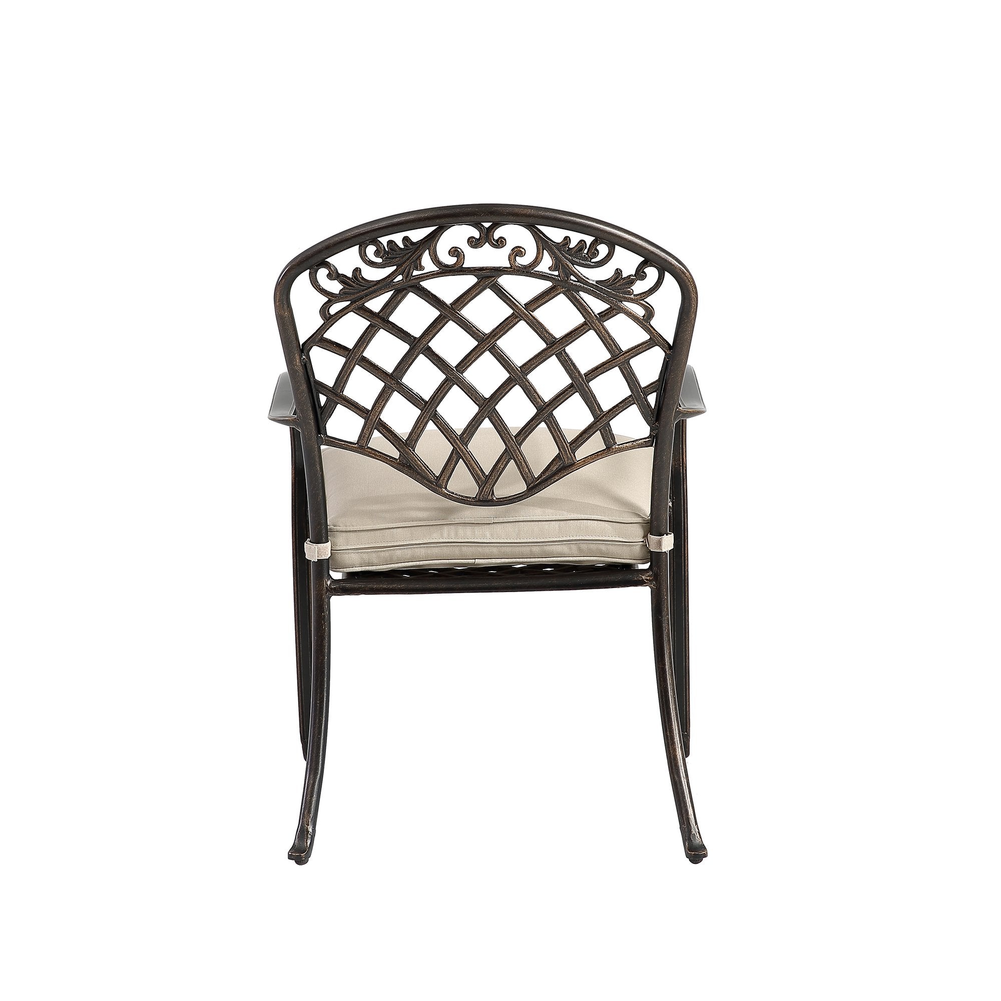 Set of 6  cast aluminum mesh-back dining chairs-Boyel Living
