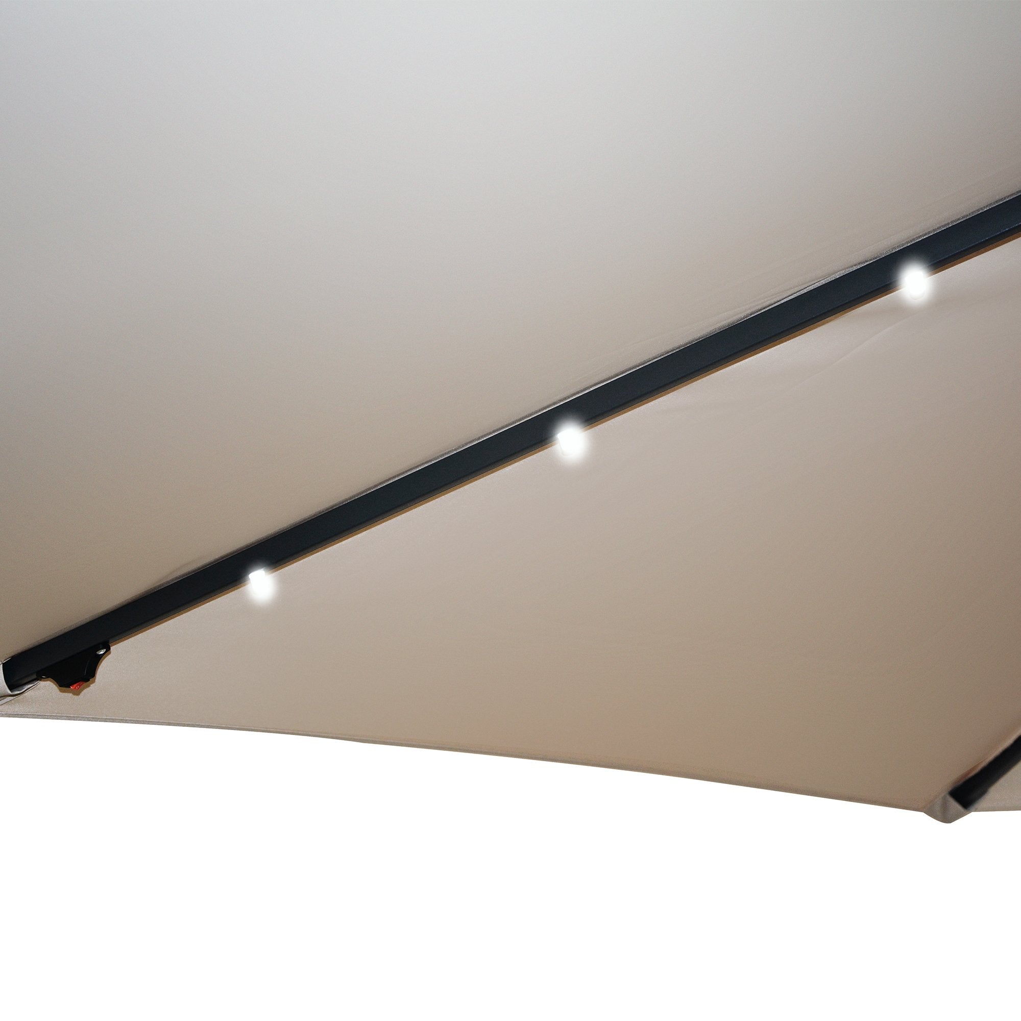 10FT Patio Offset Lighted Hanging Cantilever Umbrella for Backyard,Poolside, Garden and Lawn-Boyel Living