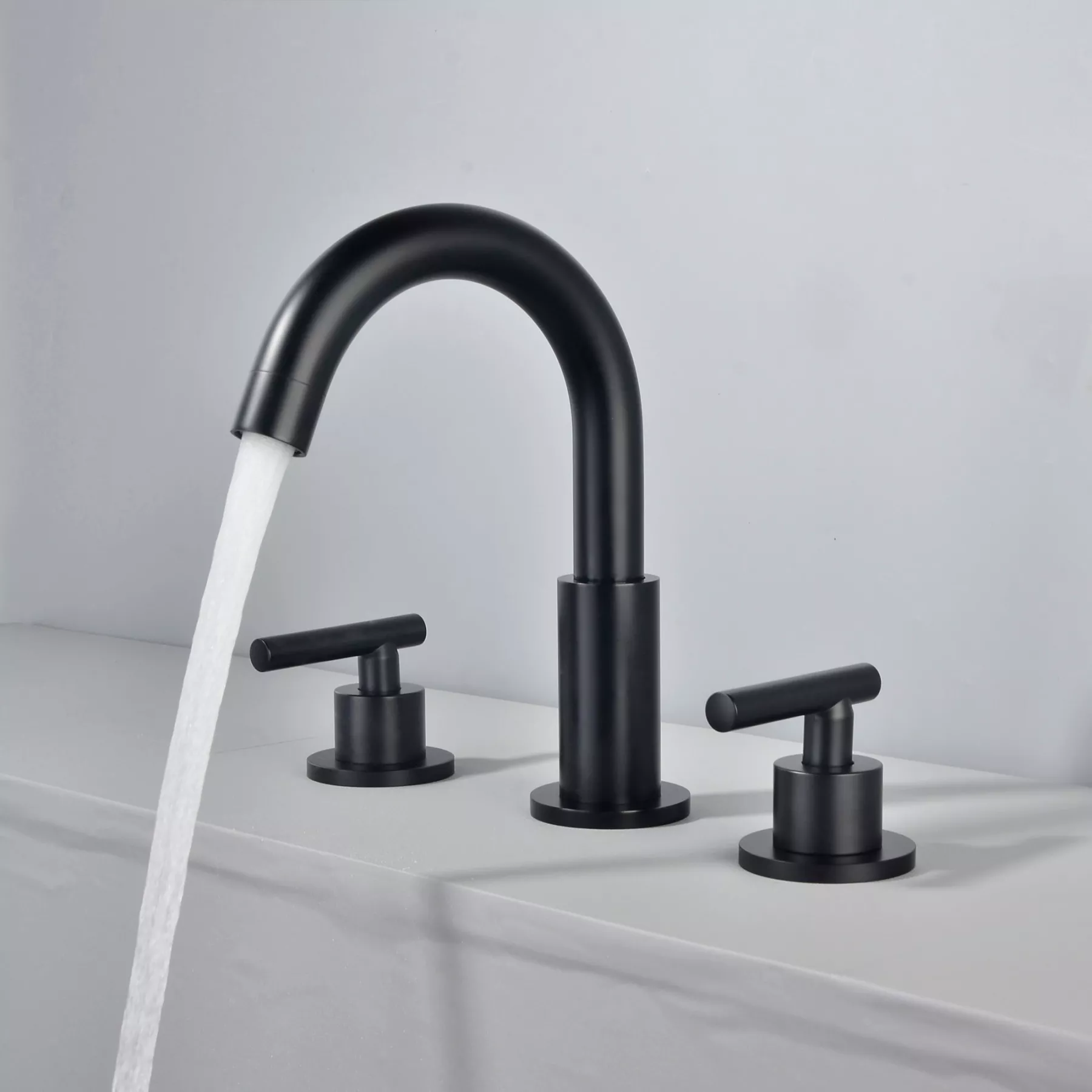 Boyel Living Widespread 2-Handle Bathroom Sink Faucet with Valve and Drain Assembly in Brushed Gold 8 In.-Boyel Living