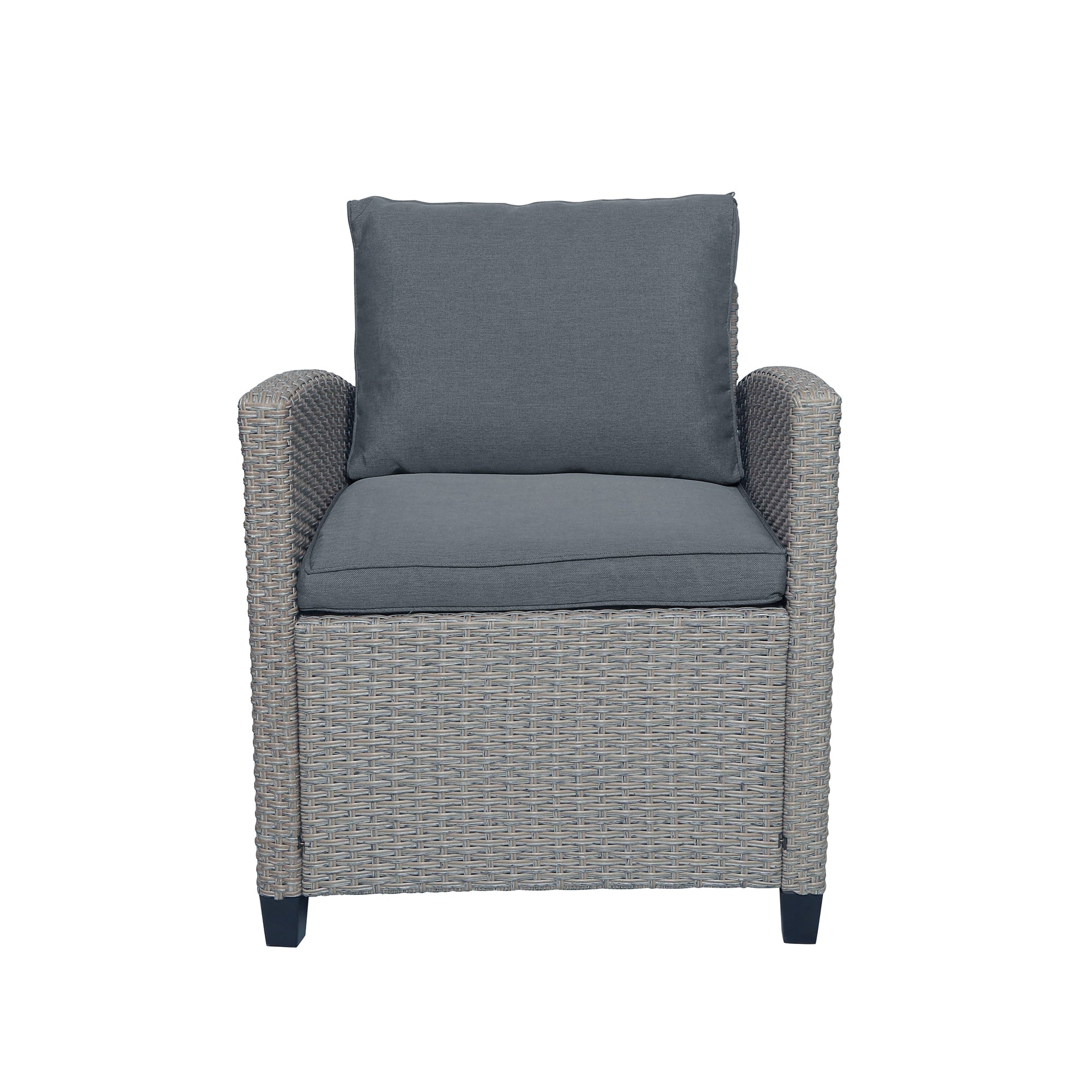 6-Piece Outdoor Rattan Wicker Set Patio Garden Backyard Sofa, Chair, Stools and Table-Boyel Living