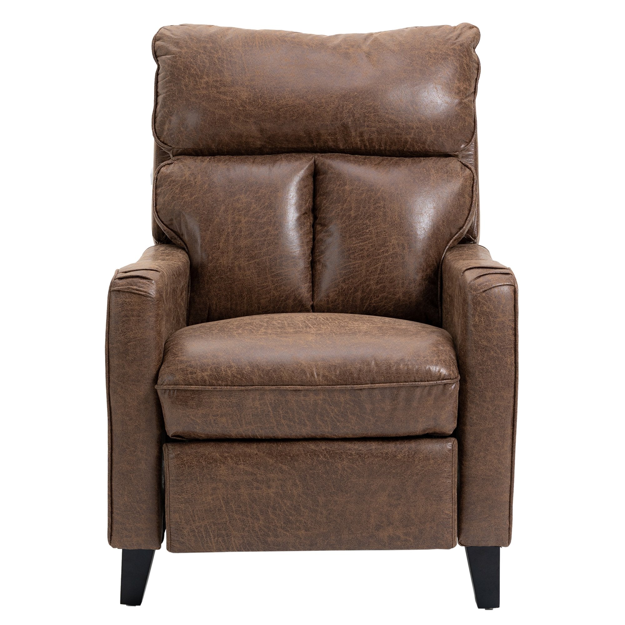 Microfiber Manual Glider Club Recliner, Light Grey/Light Brown/Dark Brown-Boyel Living