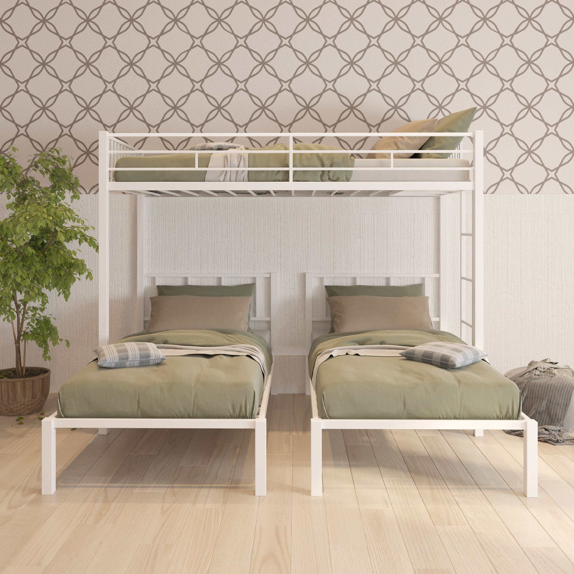 Triple twin bunk bed, can be separated into 3 twin beds-Boyel Living