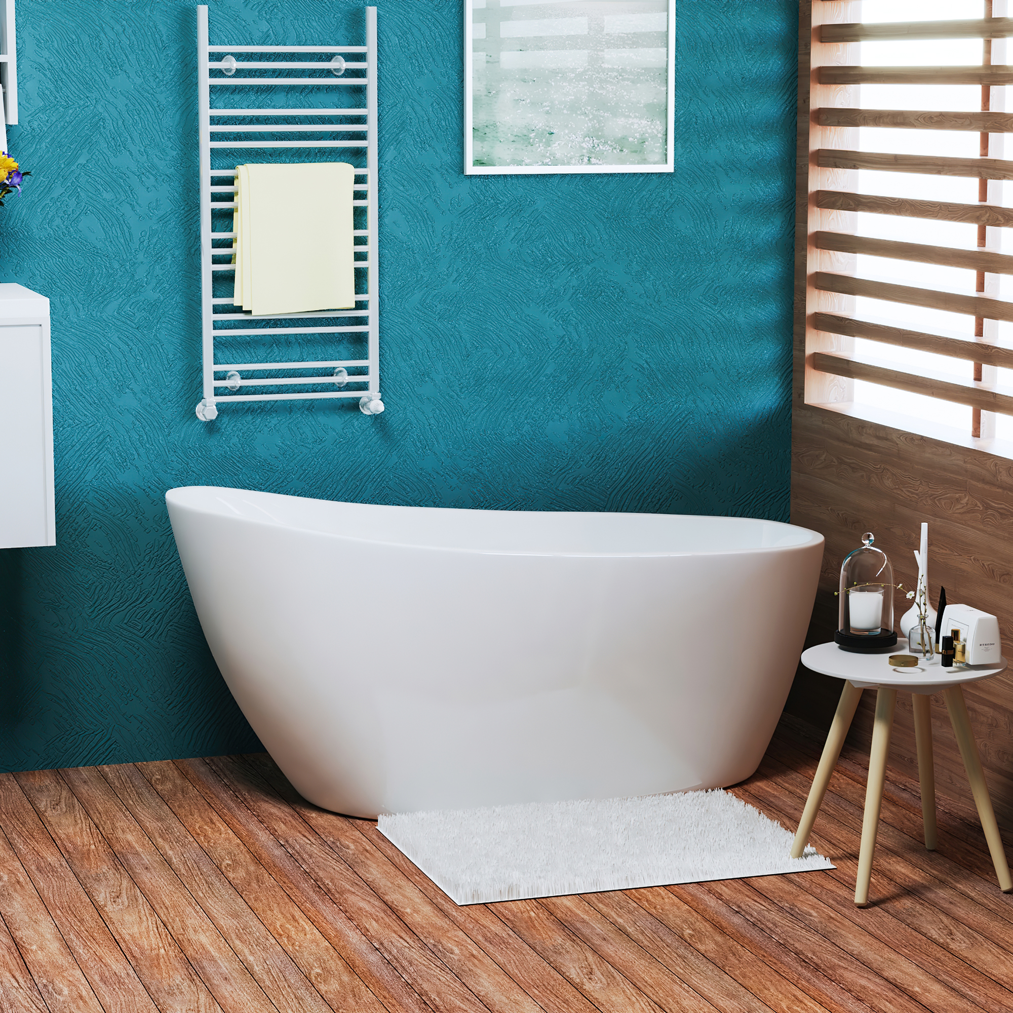Acrylic Alcove Freestanding Soaking Bathtub-Boyel Living