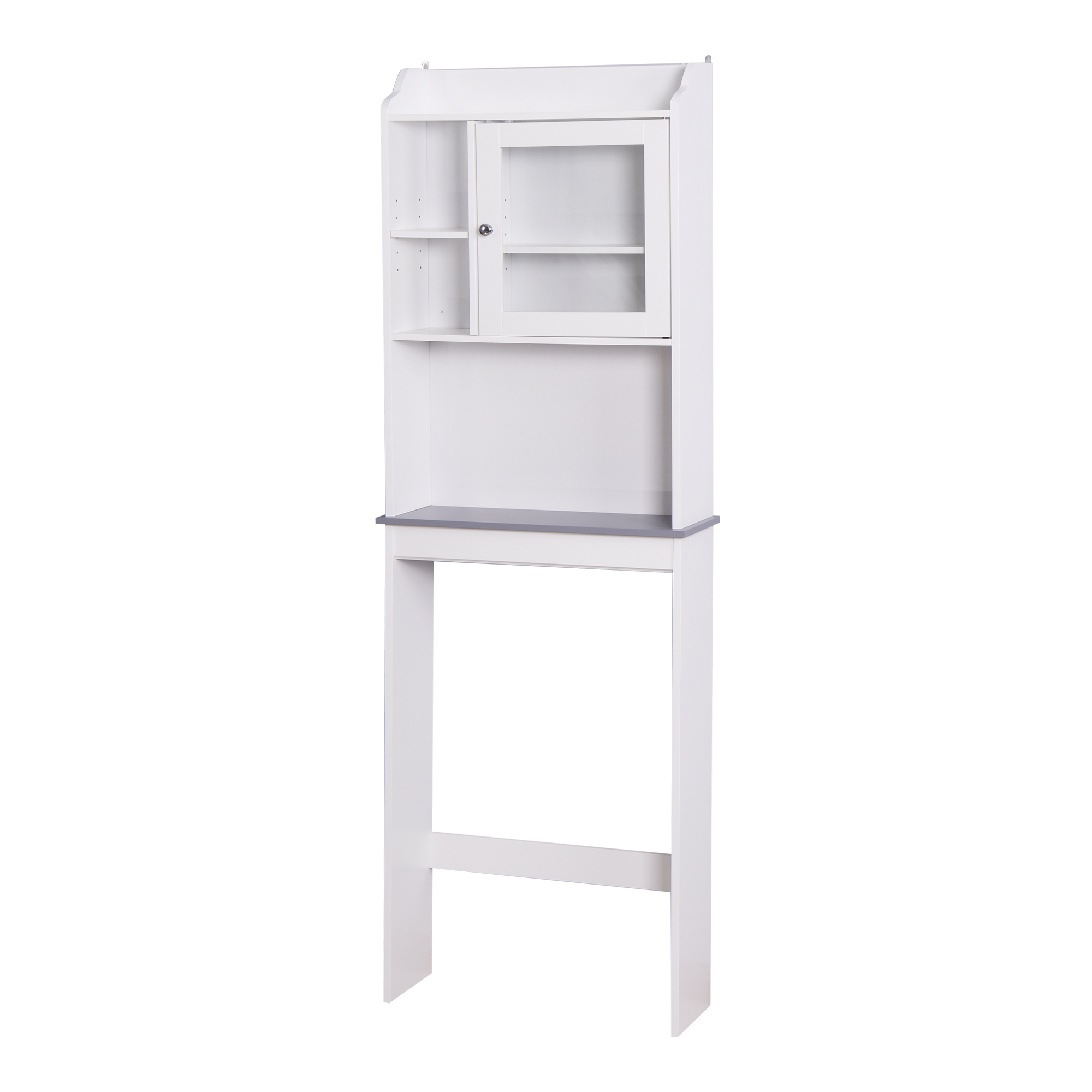 Modern Over The Toilet Space Saver Organization Wood Storage Cabinet for Home, Bathroom -White-Boyel Living