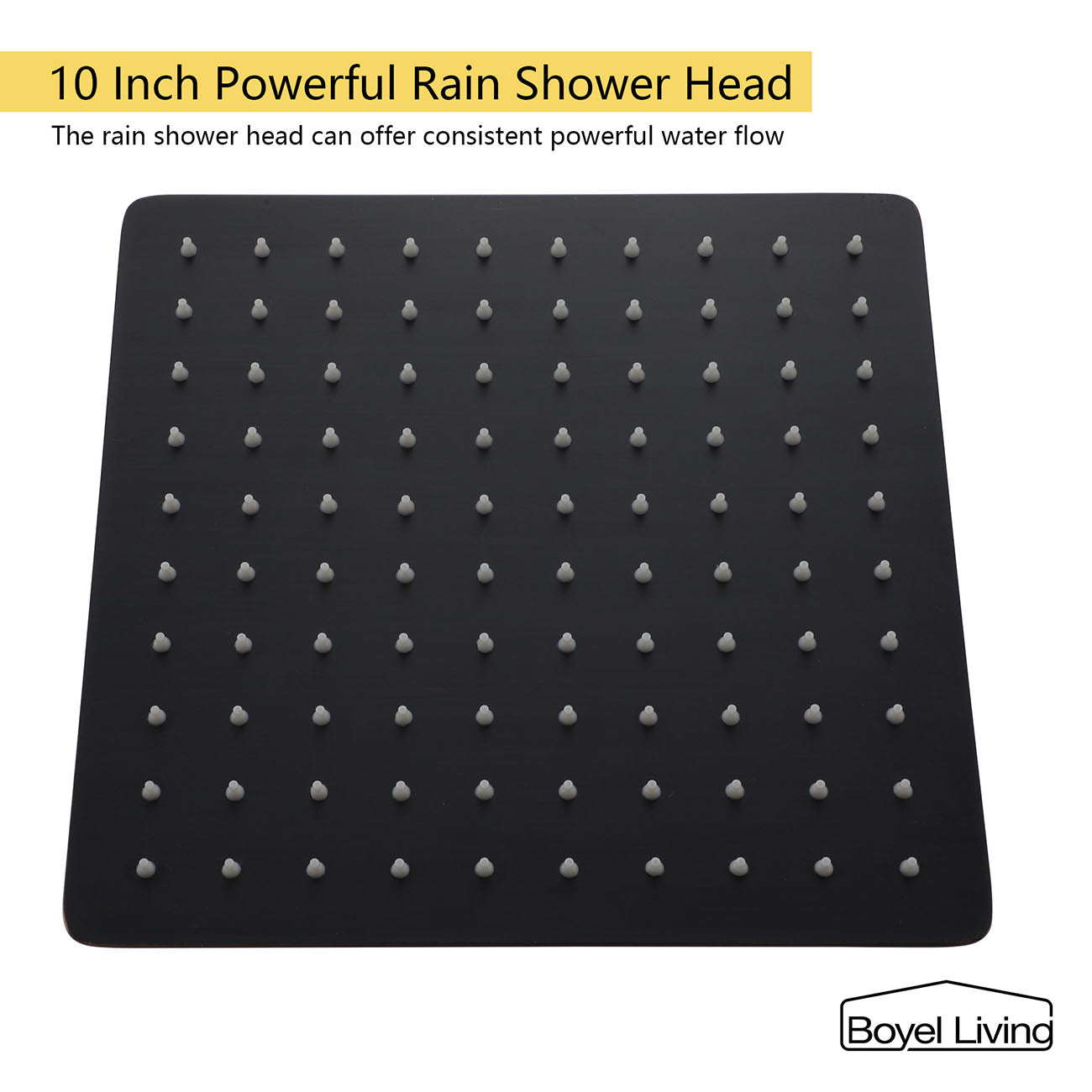 Boyel Living 1-Spray Patterns with 2.5 GPM Ceiling Mount Dual Shower Heads and Handheld Shower in Oil Rubbed Bronze, 10/12/16 in.-Boyel Living