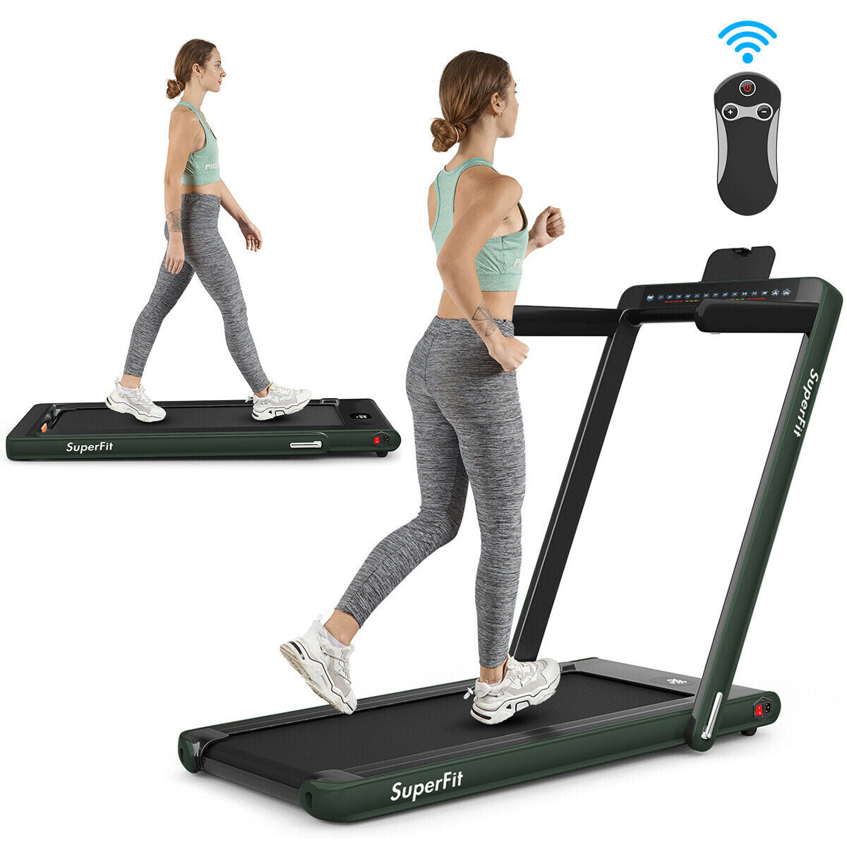 2 in 1 folding treadmill 2025 dual display with bluetooth speaker