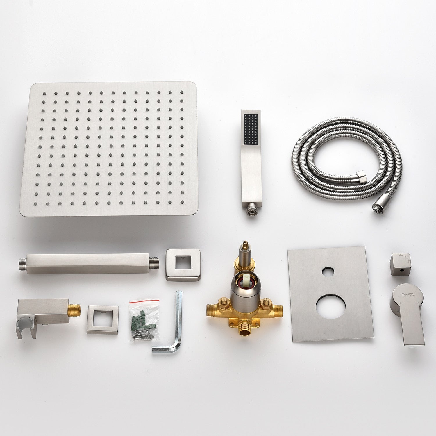 Boyel Living Brushed Nickle 12-inch Double Shower Head System with Handheld Packing List-Boyel Living